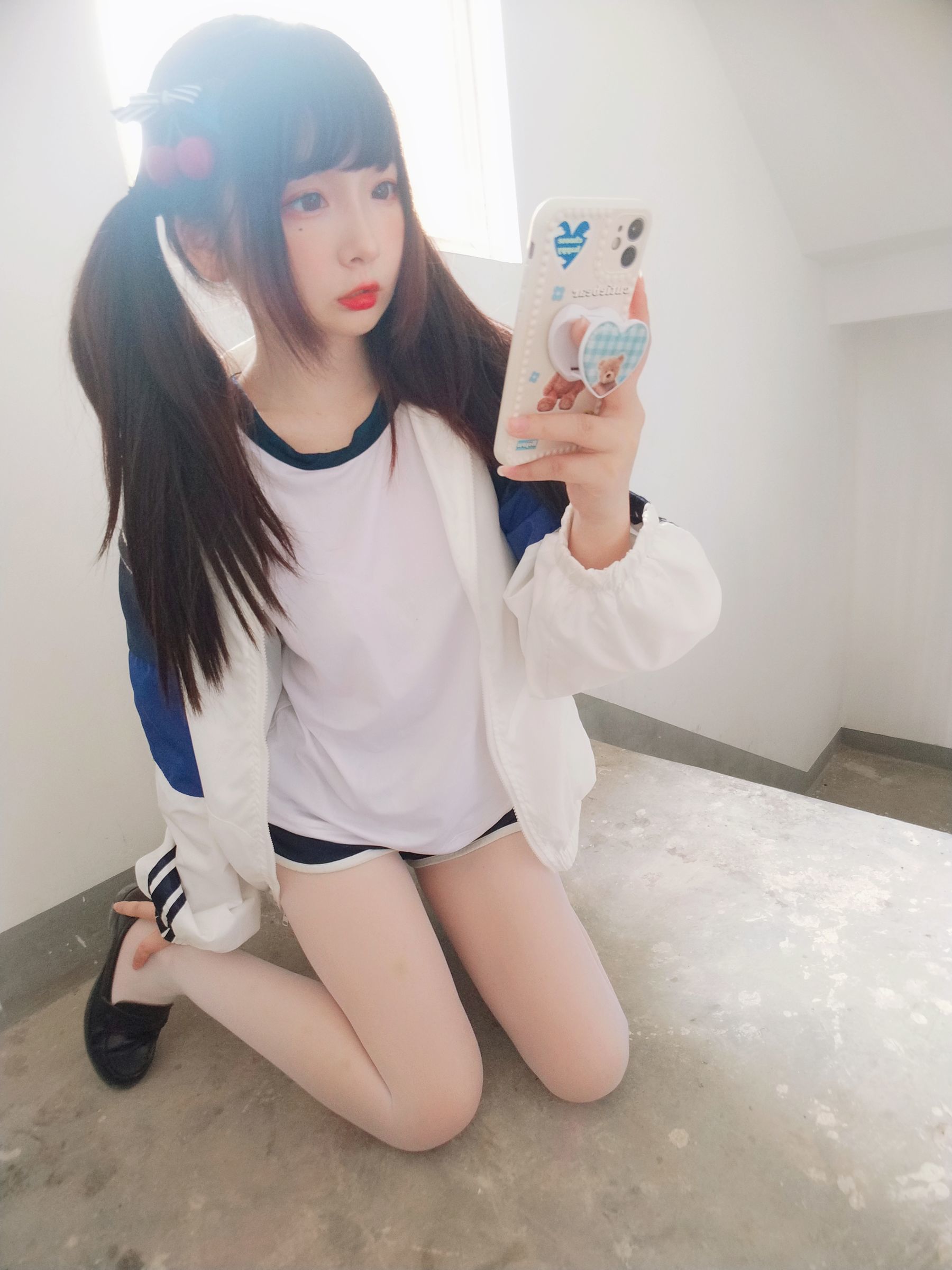 二次元美女古川kagura - 白丝体操运动服-图4