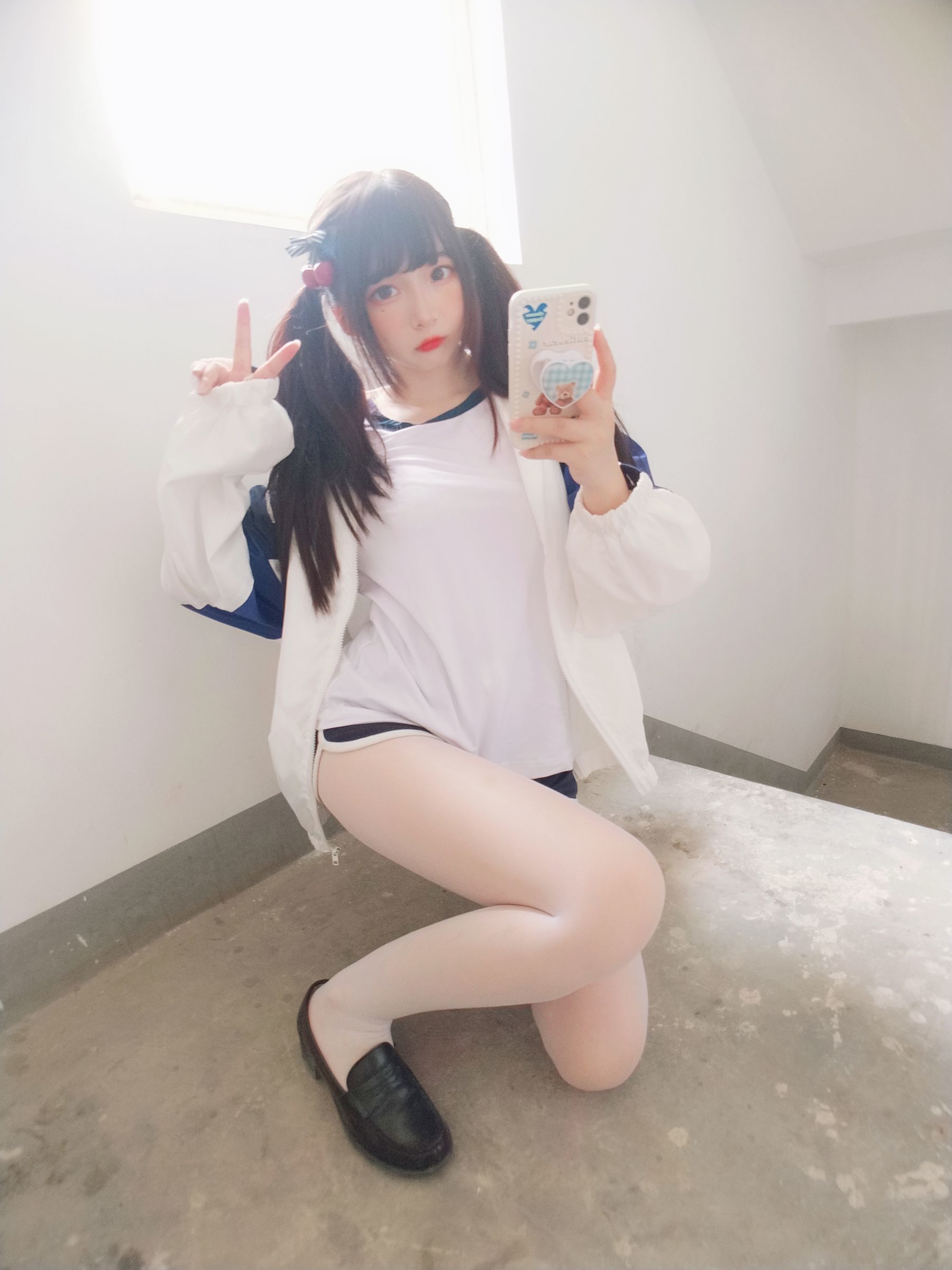 二次元美女古川kagura - 白丝体操运动服-图5