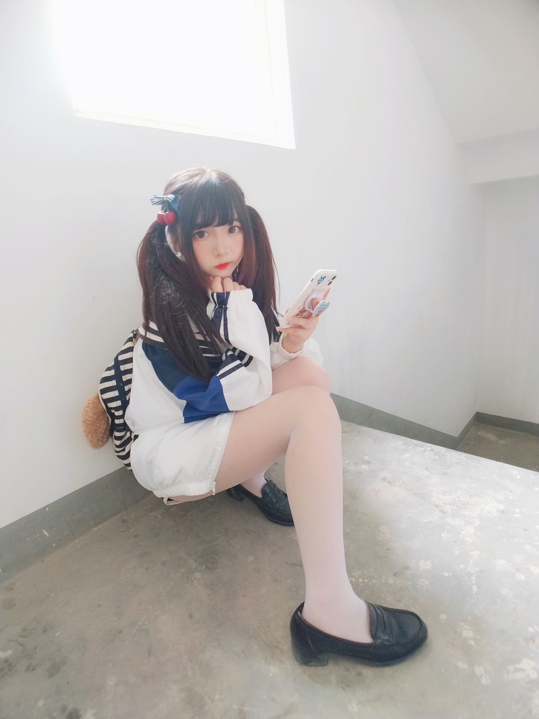 二次元美女古川kagura - 白丝体操运动服-图8