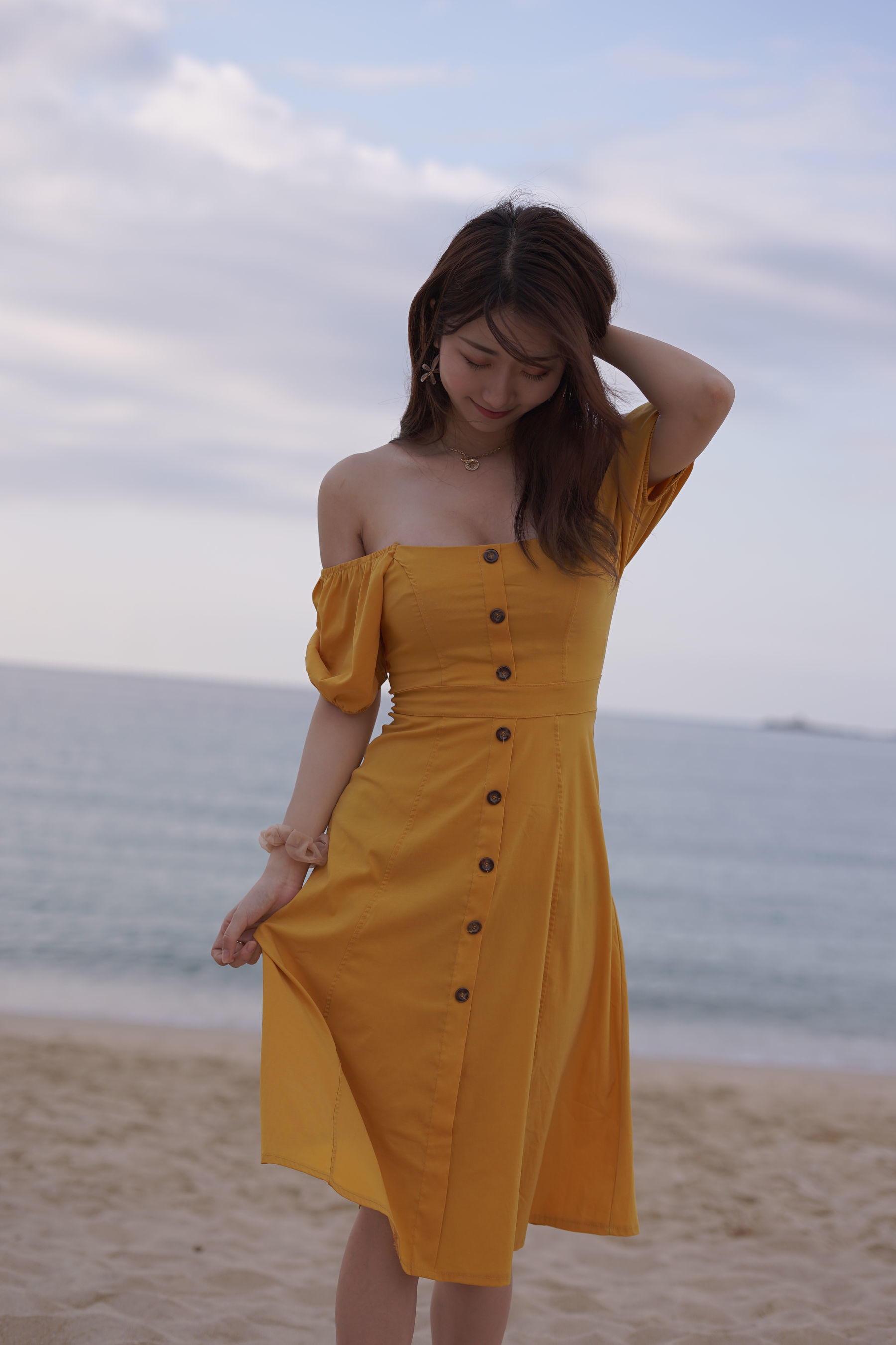 人气Coser黑川 - 海岛之旅 黄色连衣裙-图7