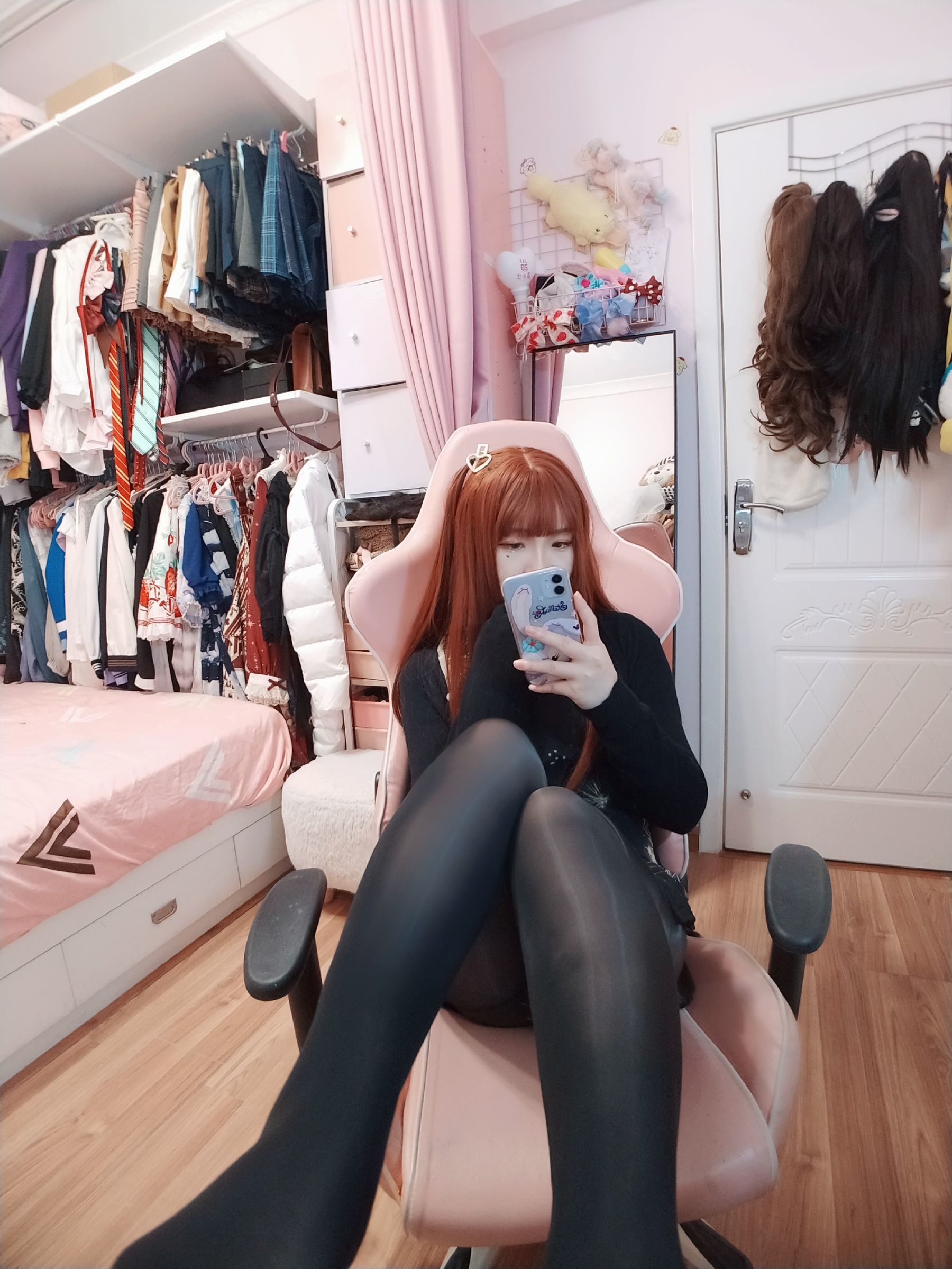 二次元美女古川kagura - 亮丝黑旗袍-图6