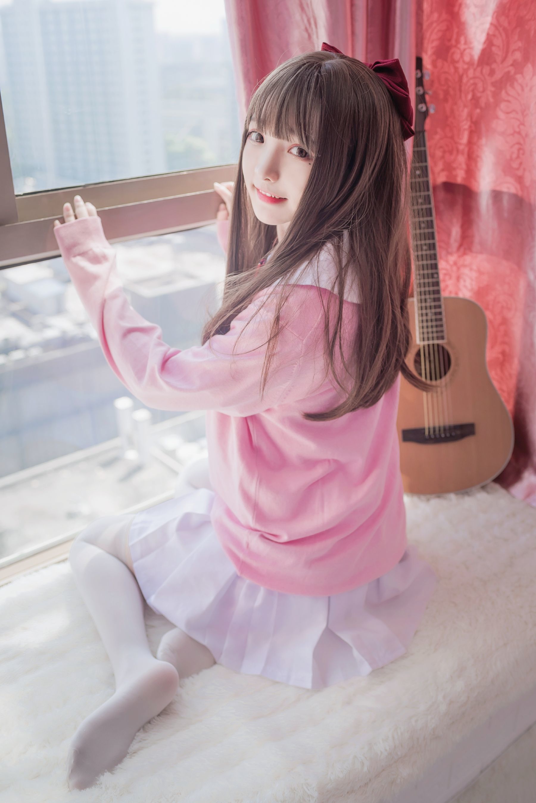 二次元美女古川kagura - 粉色JK-图9