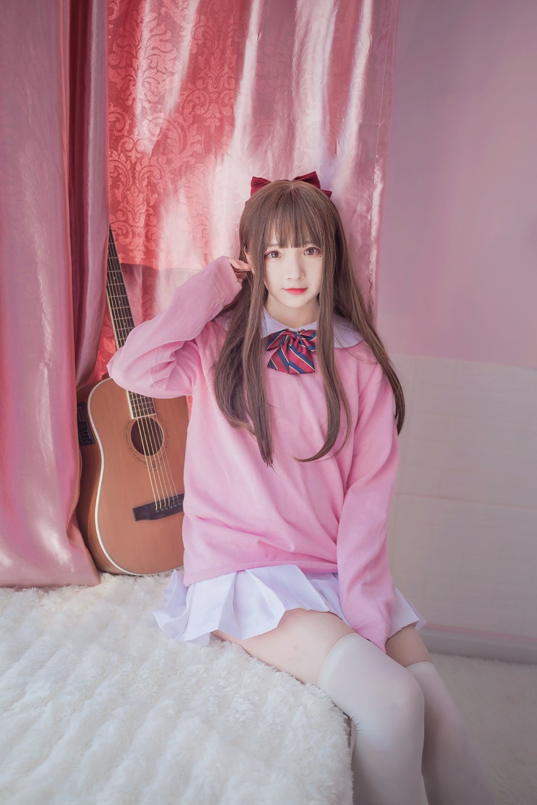 二次元美女古川kagura - 粉色JK-图10