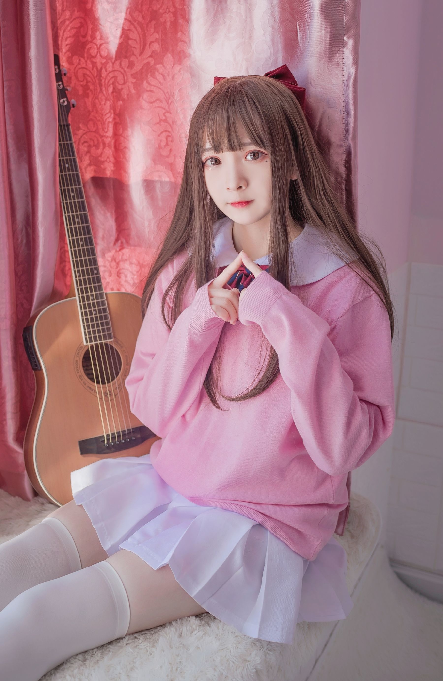 二次元美女古川kagura - 粉色JK-图12