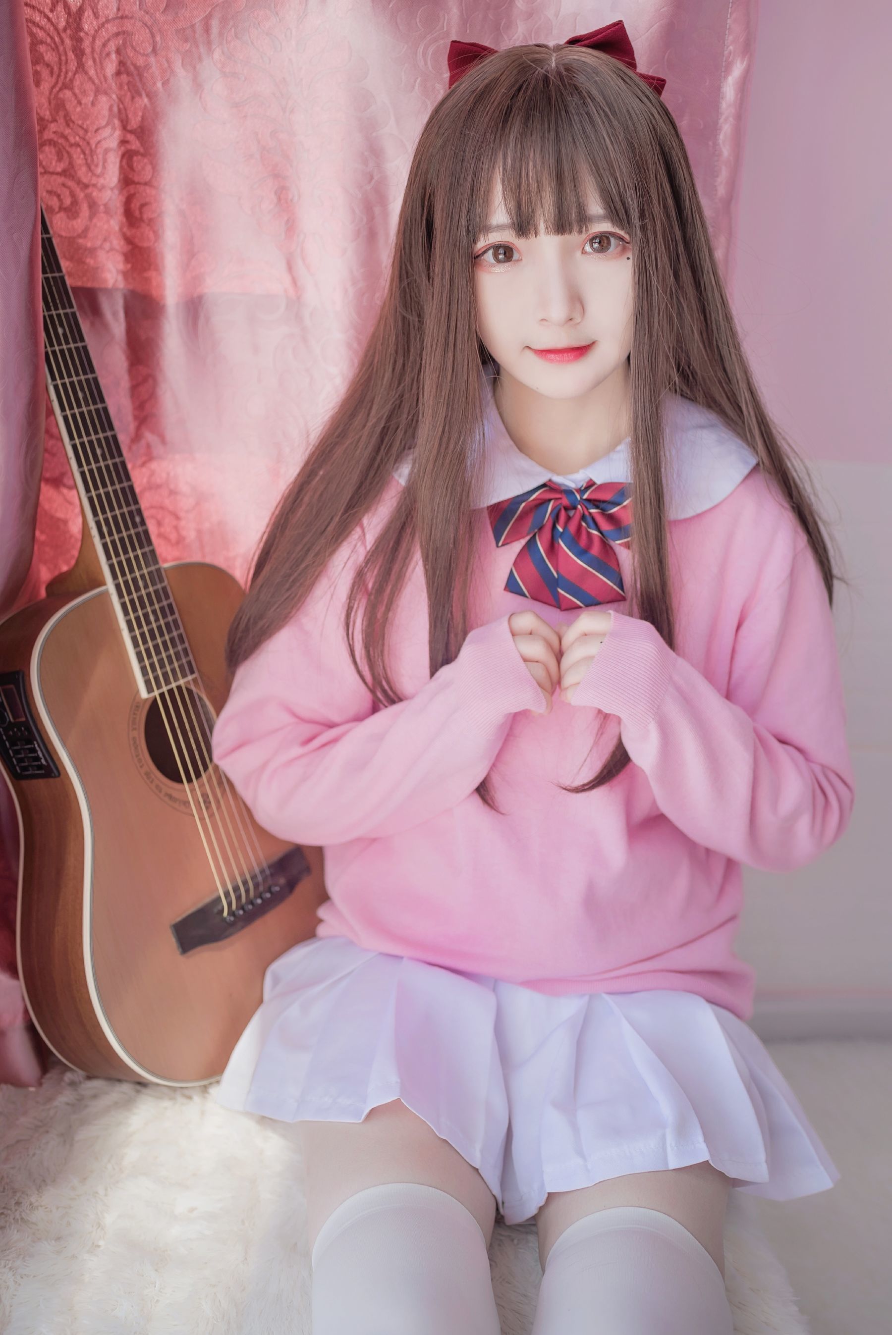 二次元美女古川kagura - 粉色JK-图13