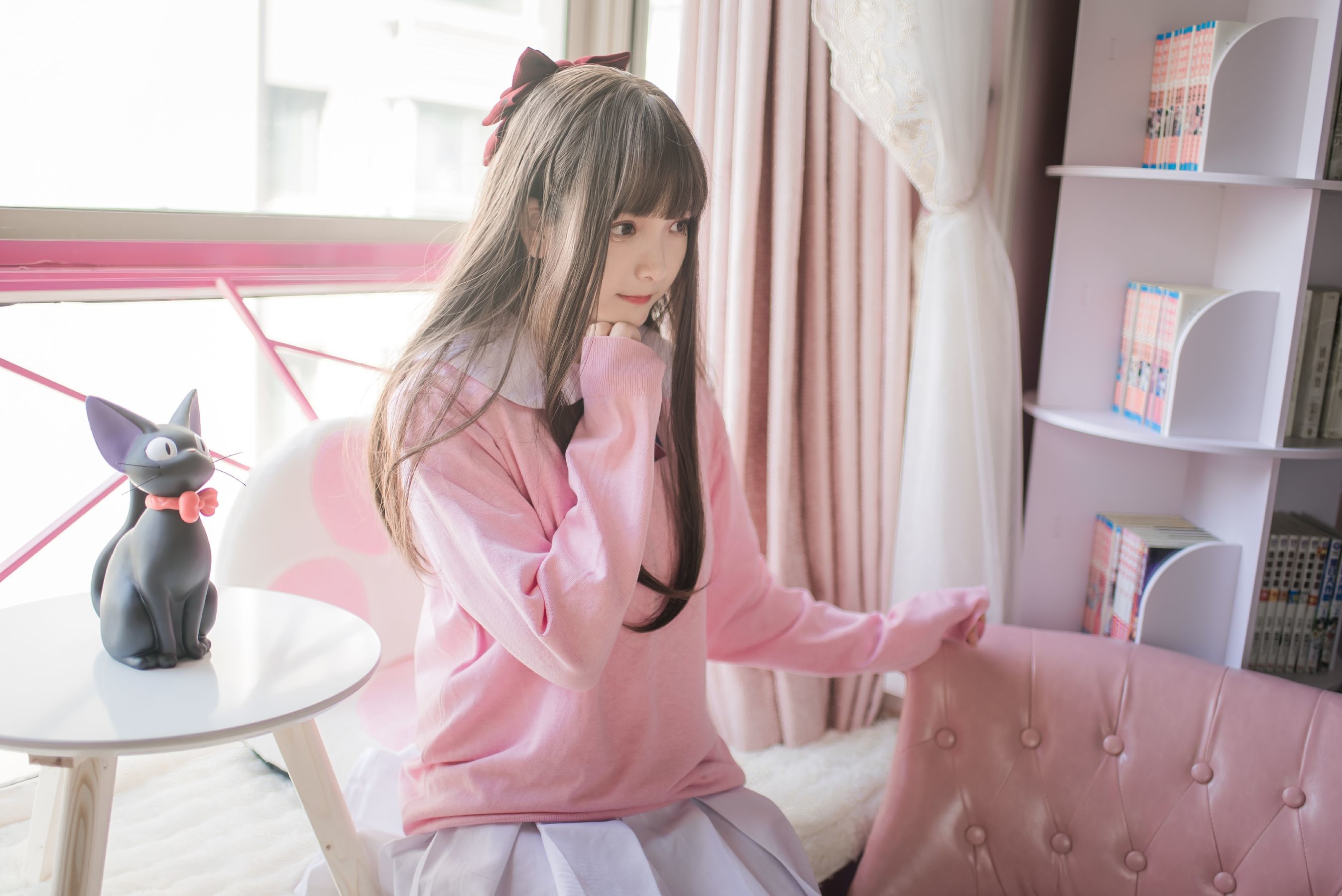 二次元美女古川kagura - 粉色JK-图3