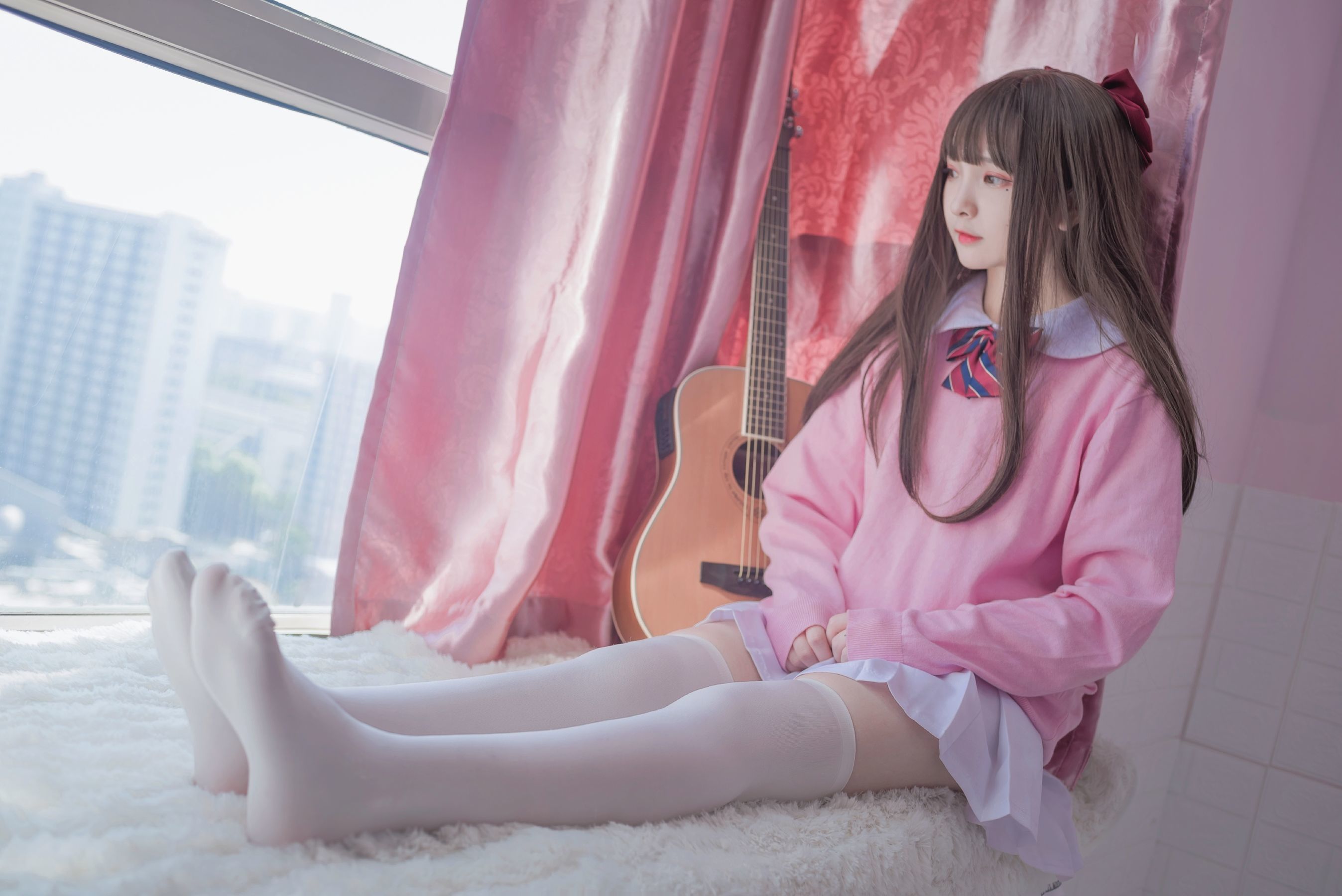 二次元美女古川kagura - 粉色JK-图6