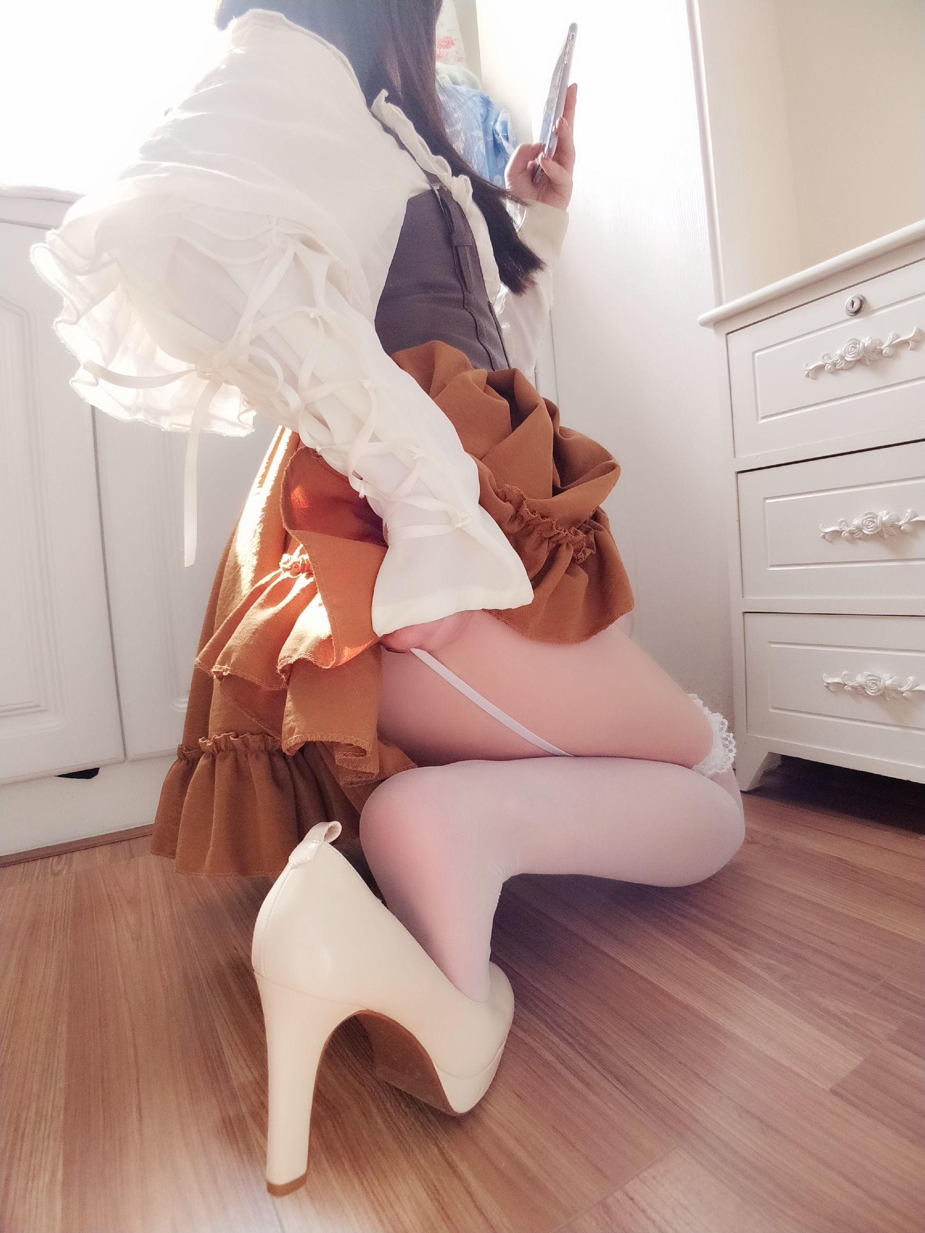 二次元美女古川kagura - 蕾丝长筒吊带丝袜-图9