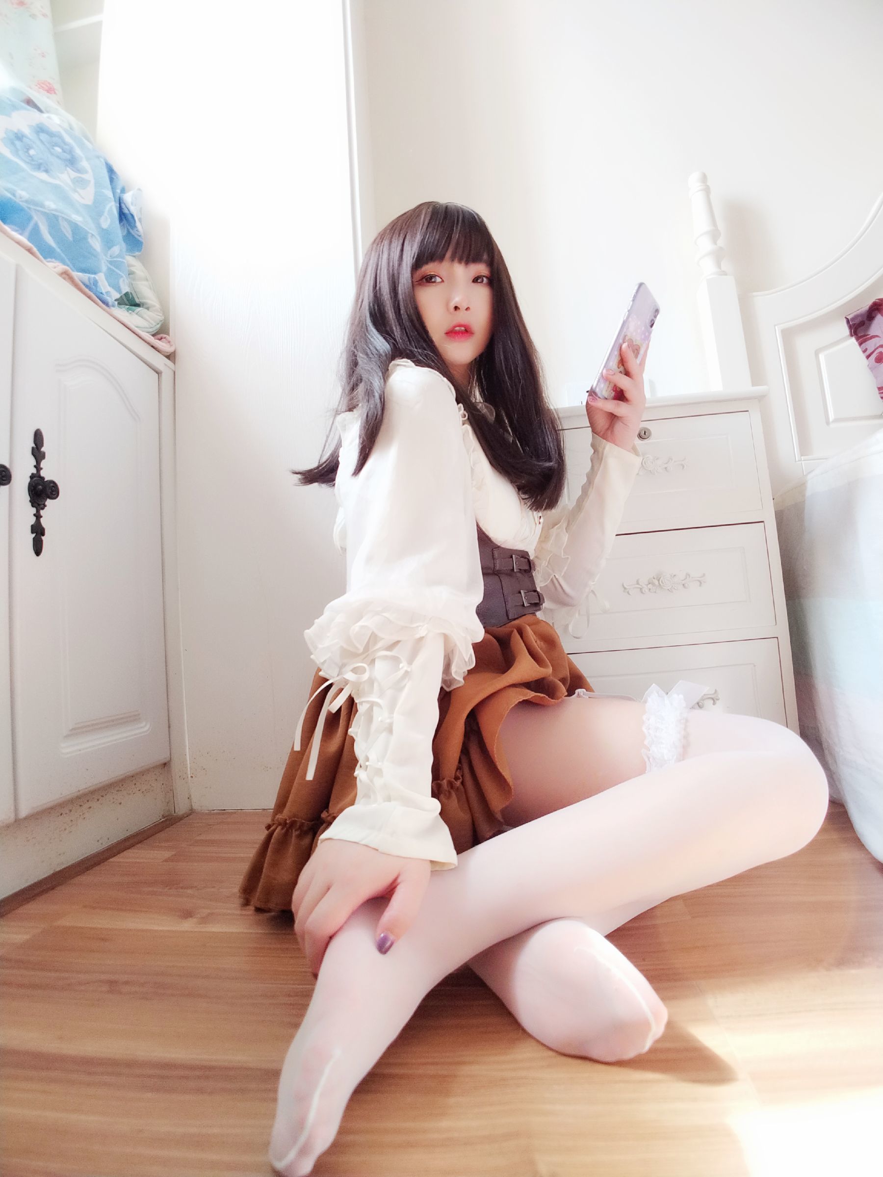 二次元美女古川kagura - 蕾丝长筒吊带丝袜-图23