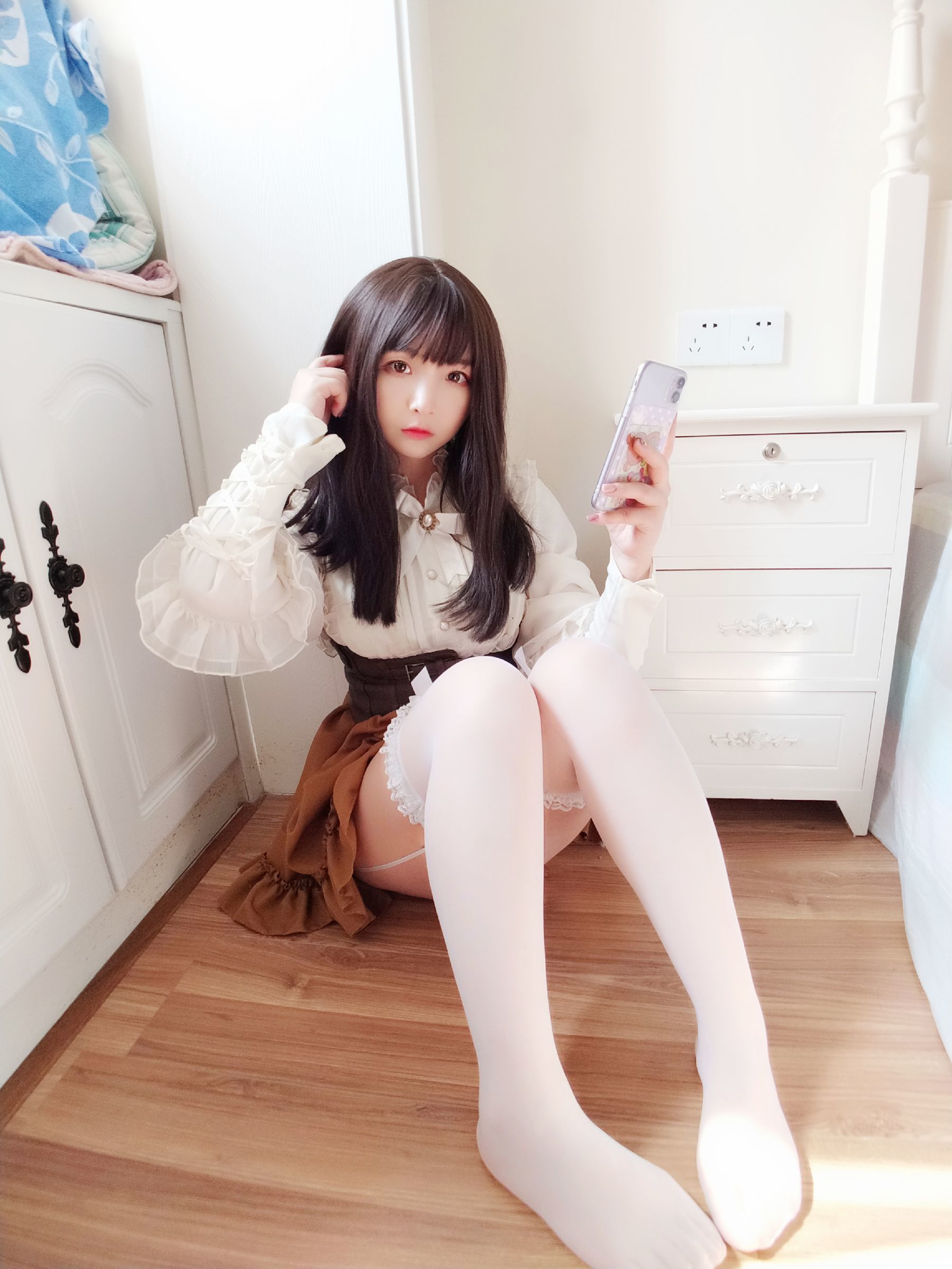 二次元美女古川kagura - 蕾丝长筒吊带丝袜-图35
