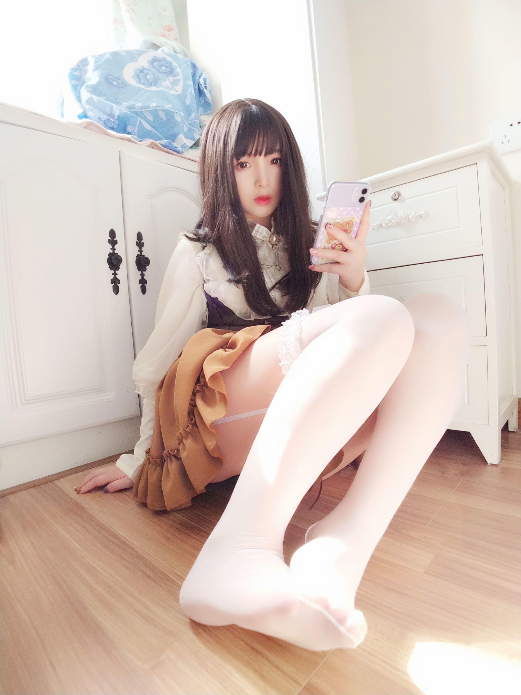 二次元美女古川kagura - 蕾丝长筒吊带丝袜-图6