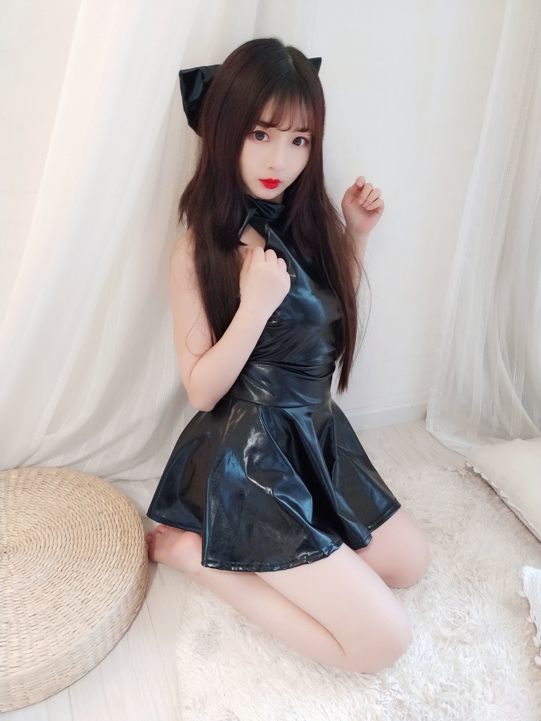 二次元美女古川kagura - 黑亮连衣裙-图33