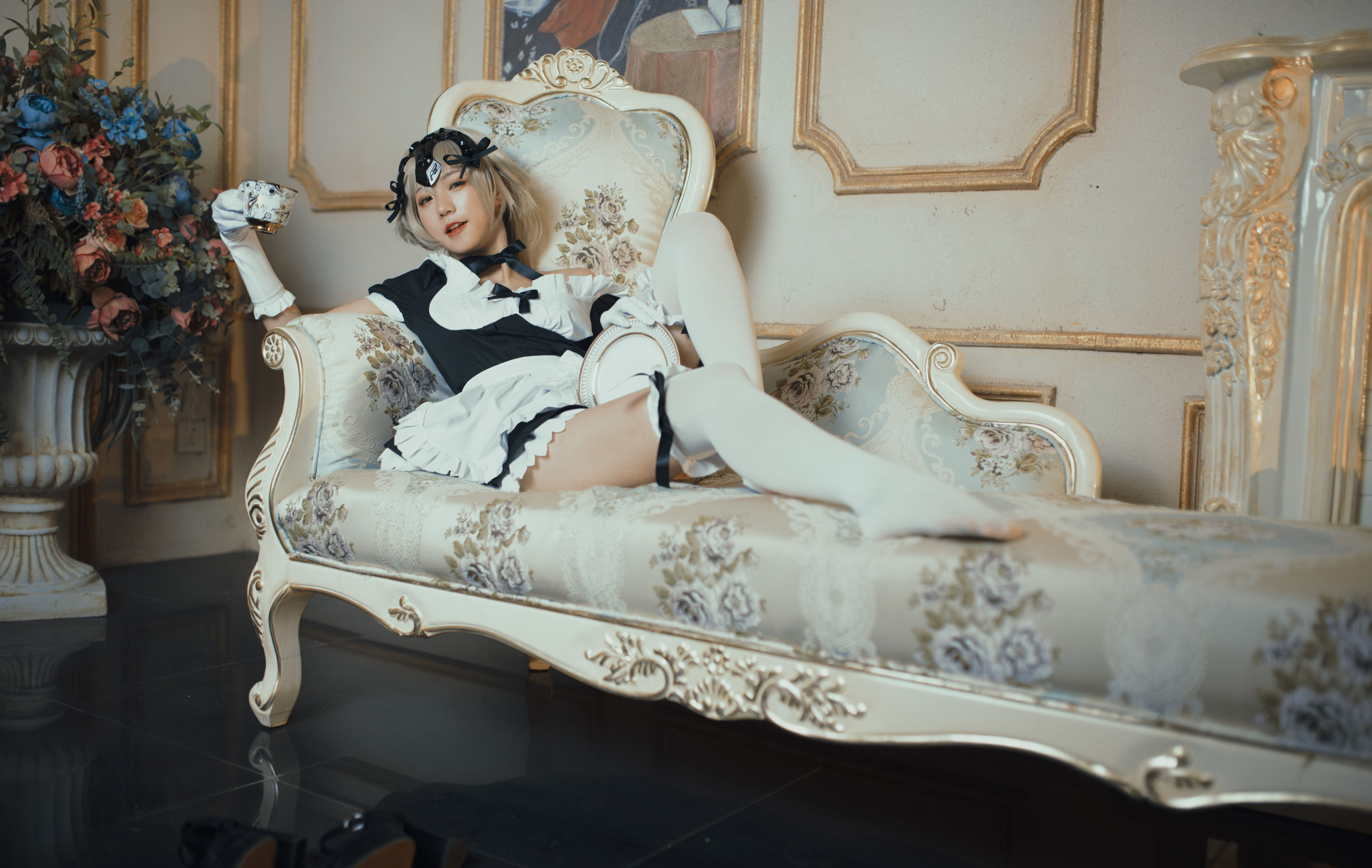 微博萌妹蓝小沂KiKi - 黑贞德女仆-图1