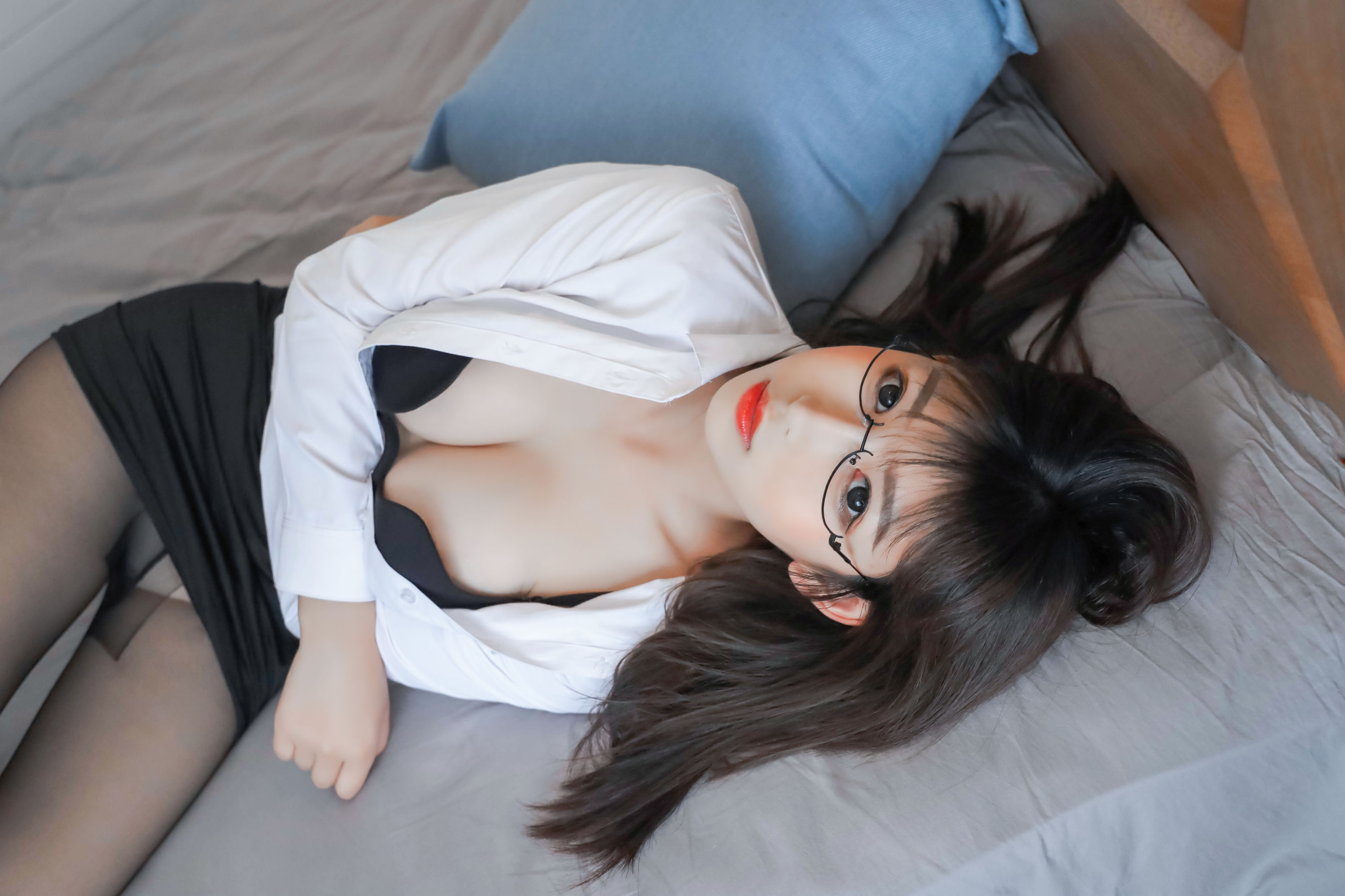 斗鱼主播w黑米粥w - 制服OL-图19