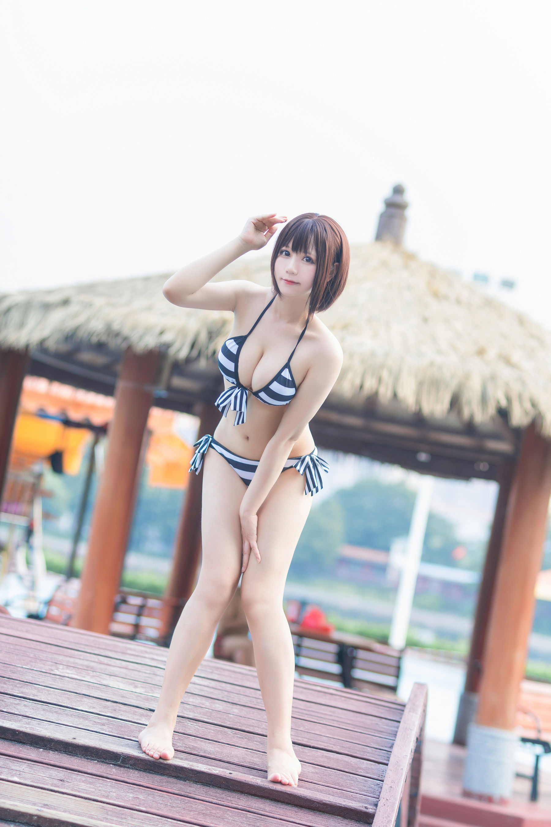 萌妹子Nyako喵子 - 加藤惠泳装-图4