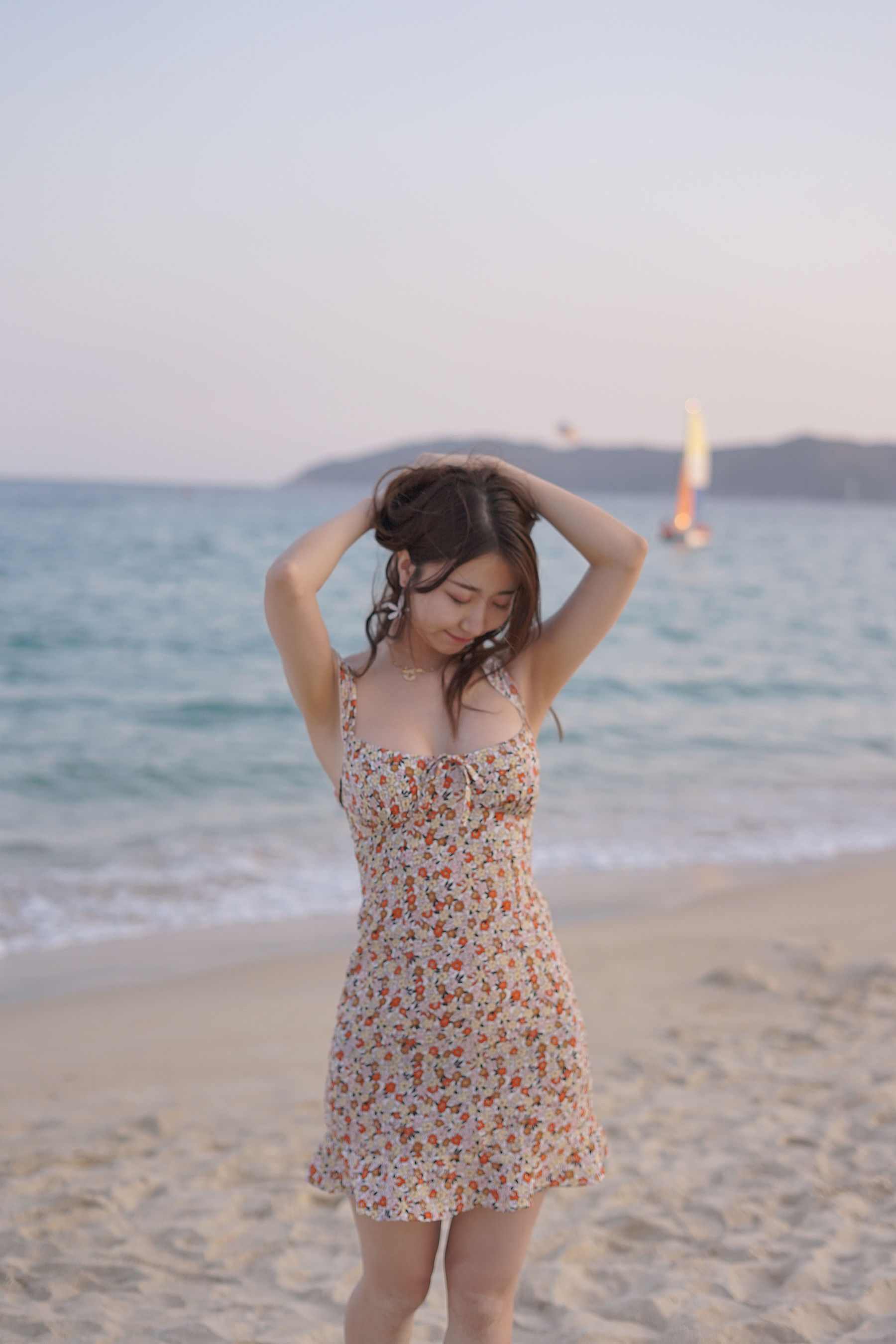 人气Coser黑川 - 海岛之旅 碎花连衣裙-图13