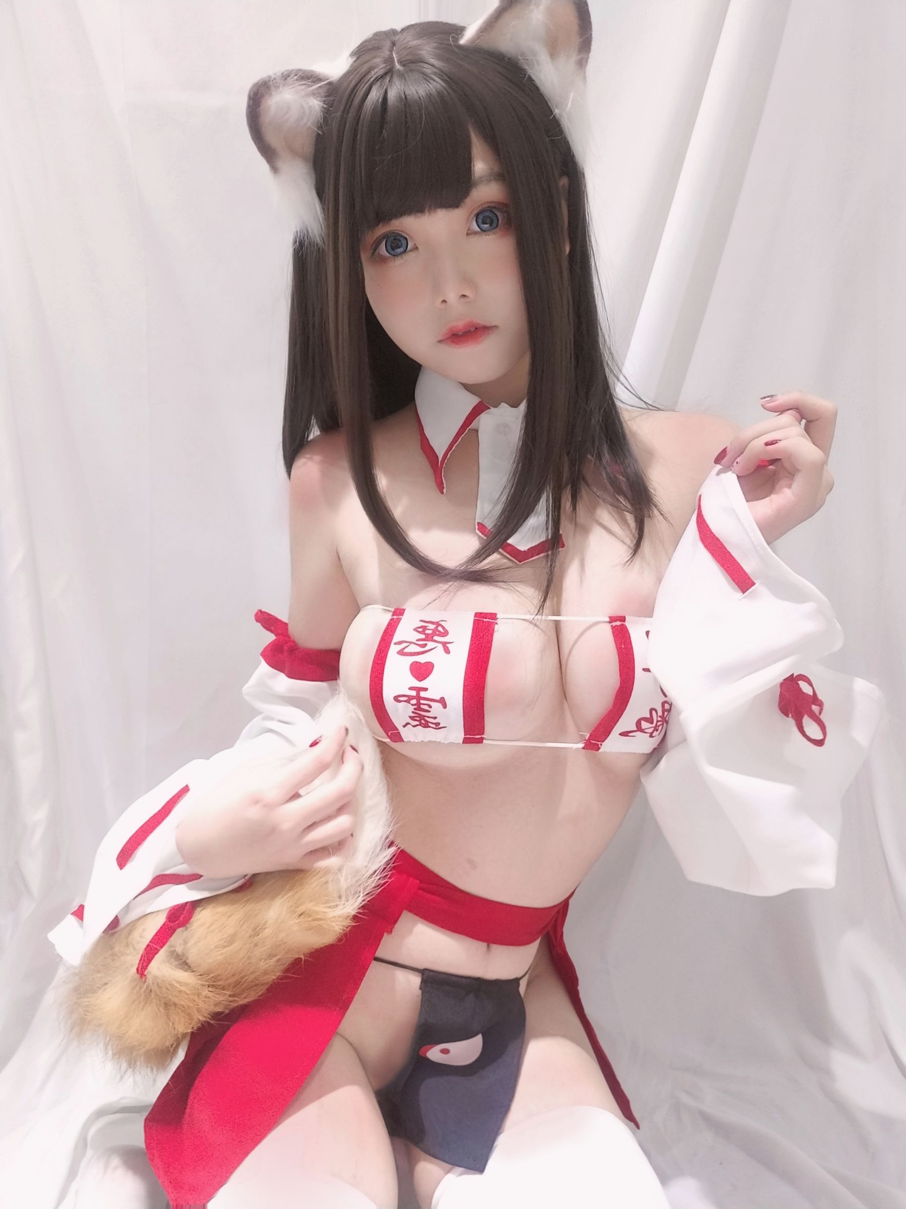 萌系小姐姐蜜汁猫裘 - 巫女小狐狸-图12