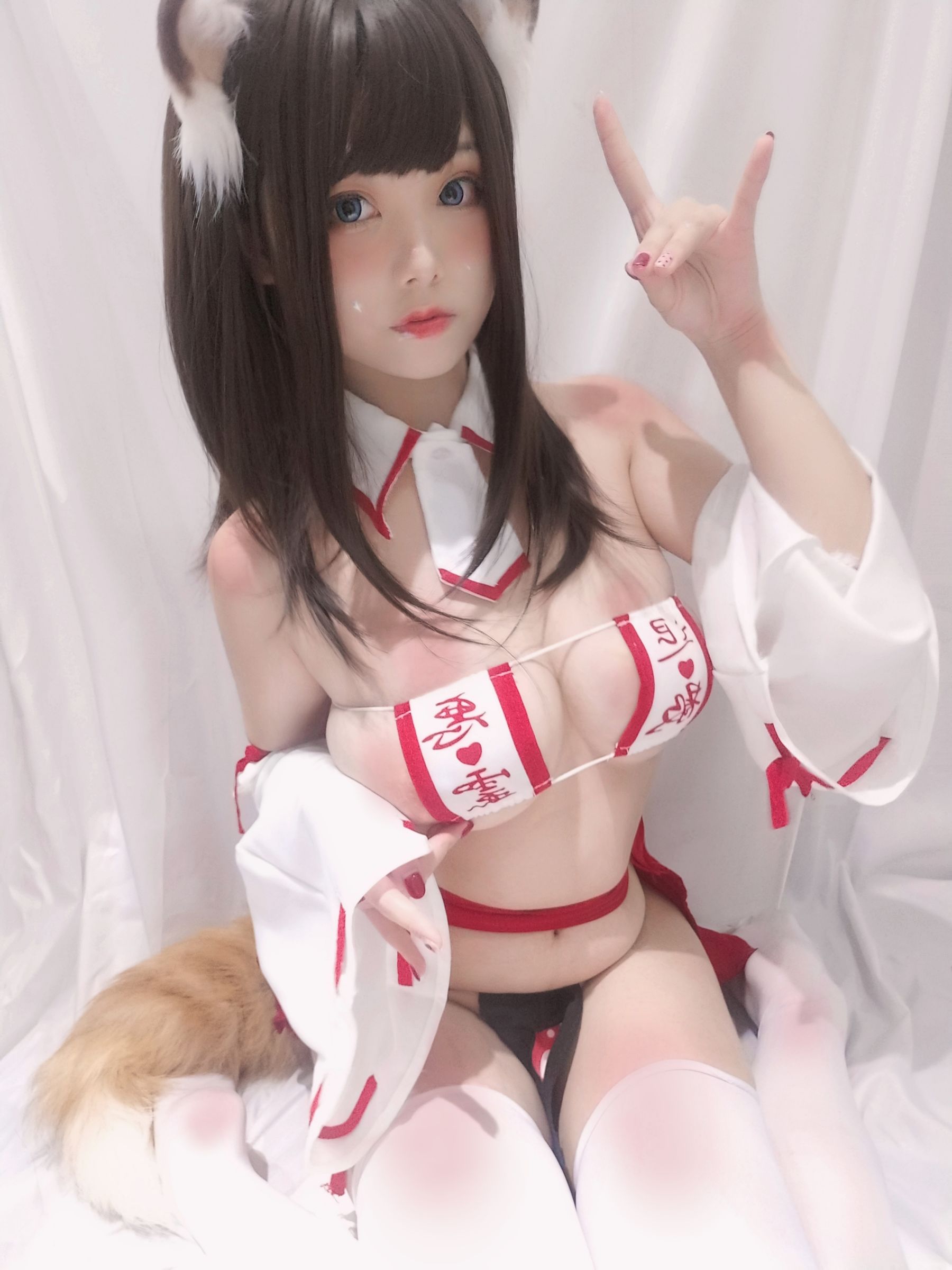 萌系小姐姐蜜汁猫裘 - 巫女小狐狸-图5