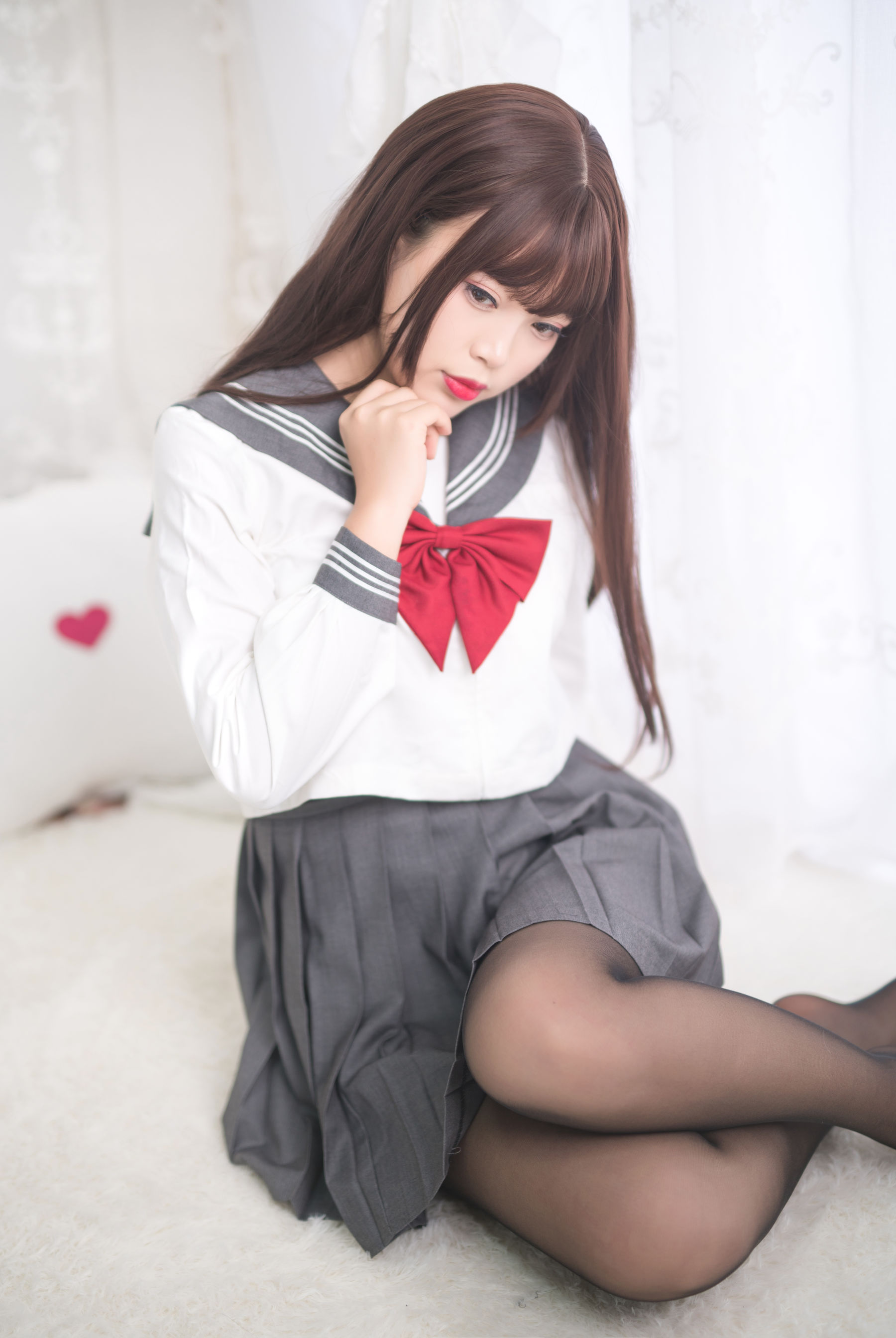 萌系小姐姐-白烨- - 黑丝制服少女-图9