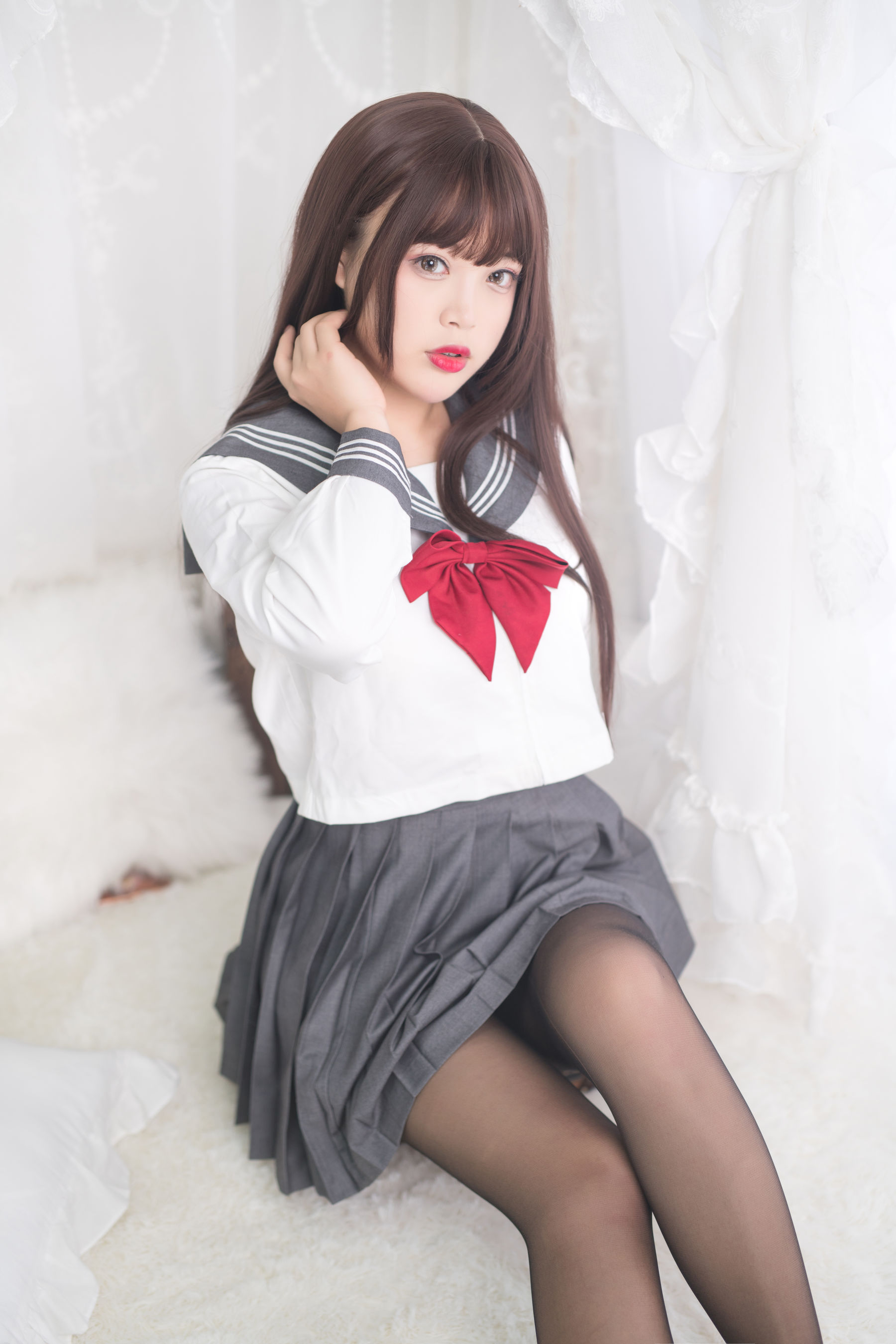 萌系小姐姐-白烨- - 黑丝制服少女-图13