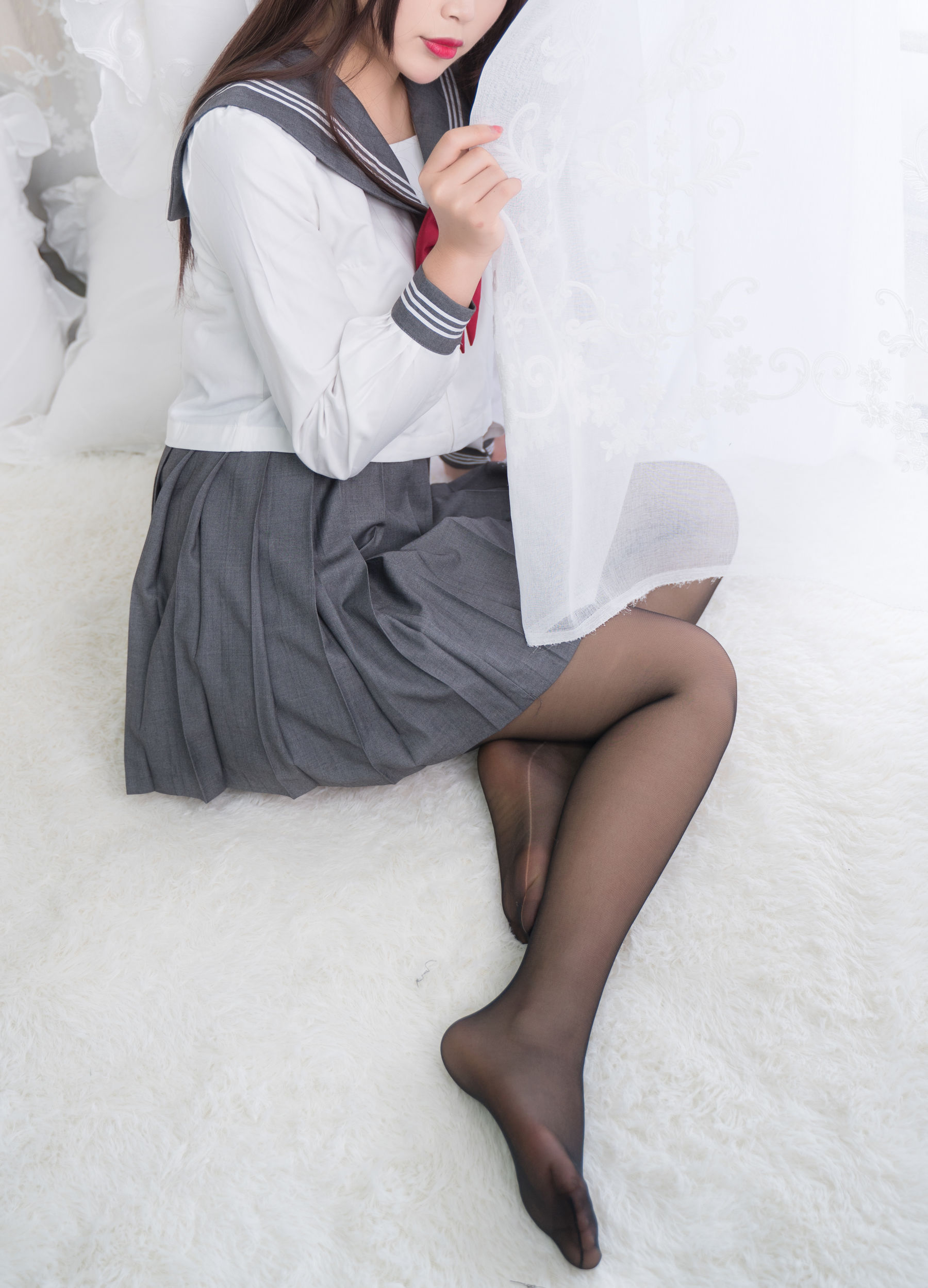 萌系小姐姐-白烨- - 黑丝制服少女-图1