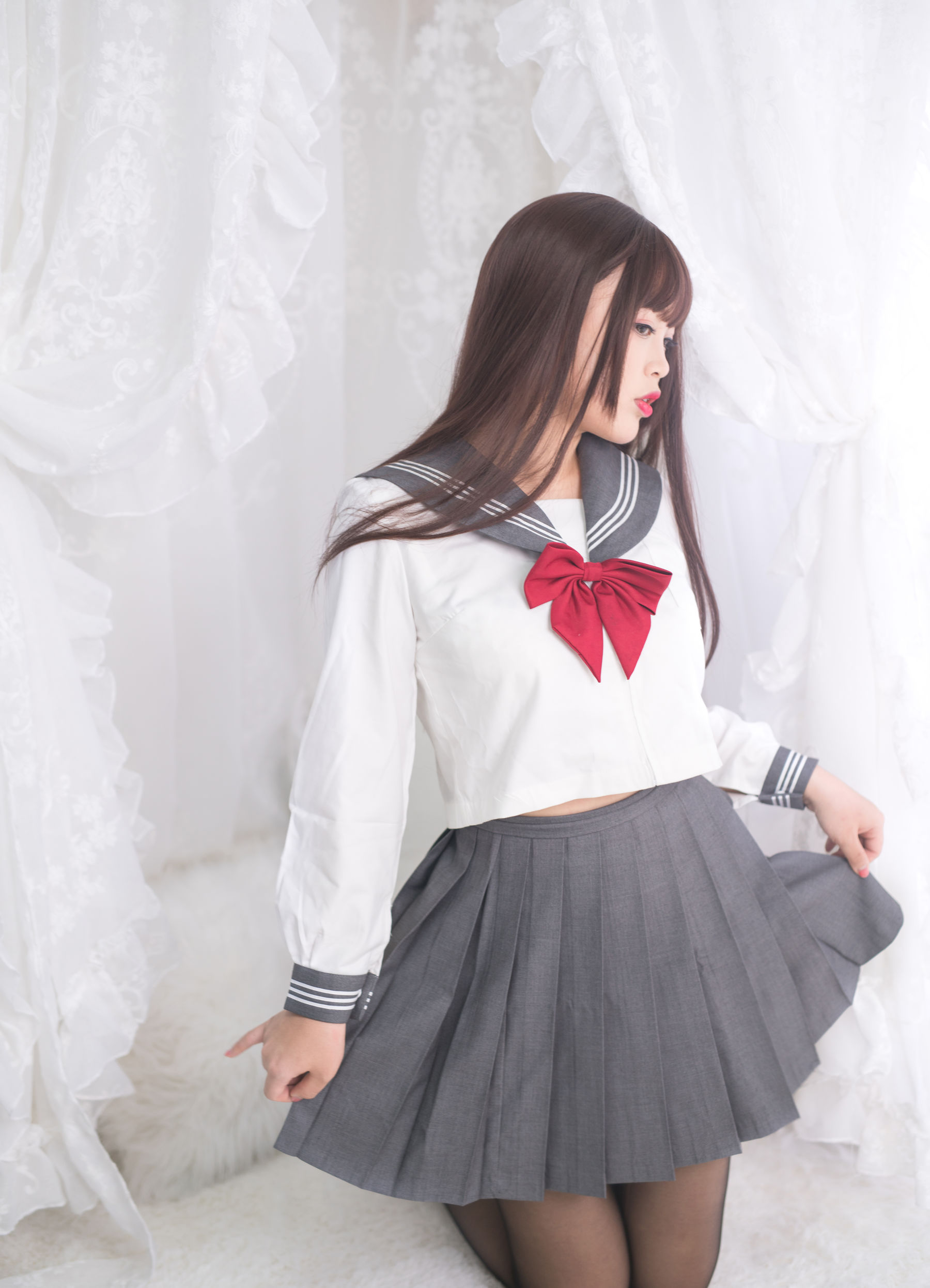 萌系小姐姐-白烨- - 黑丝制服少女-图19