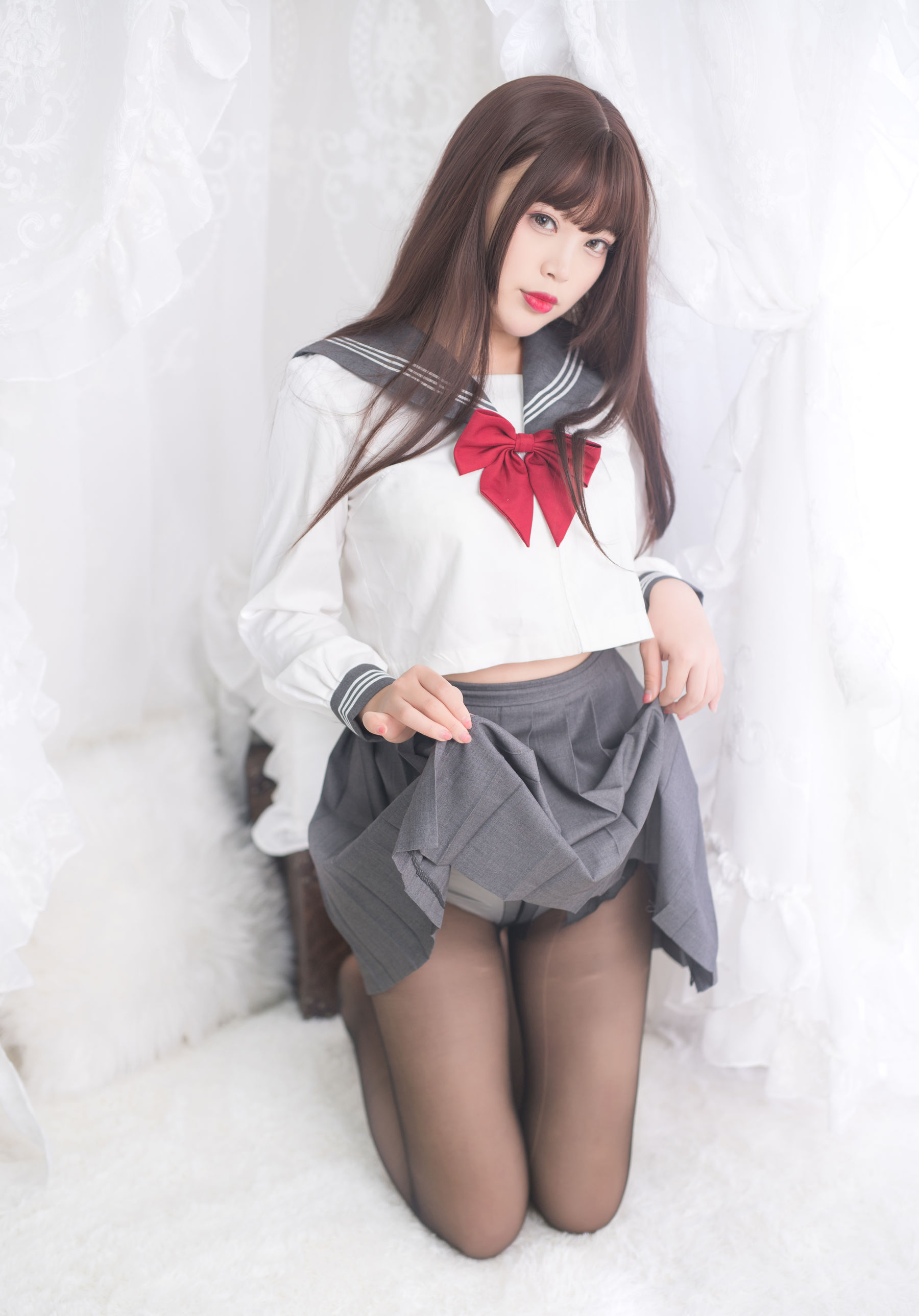 萌系小姐姐-白烨- - 黑丝制服少女-图20
