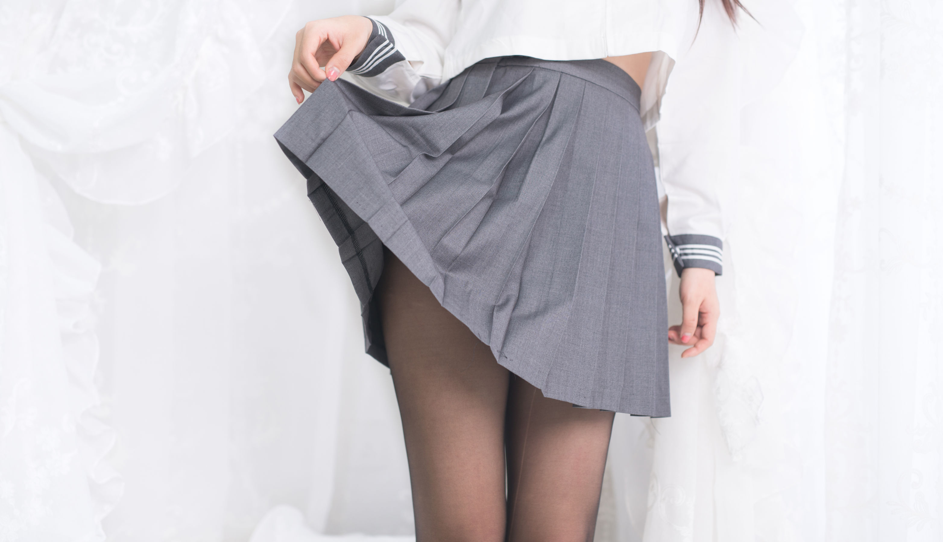 萌系小姐姐-白烨- - 黑丝制服少女-图33