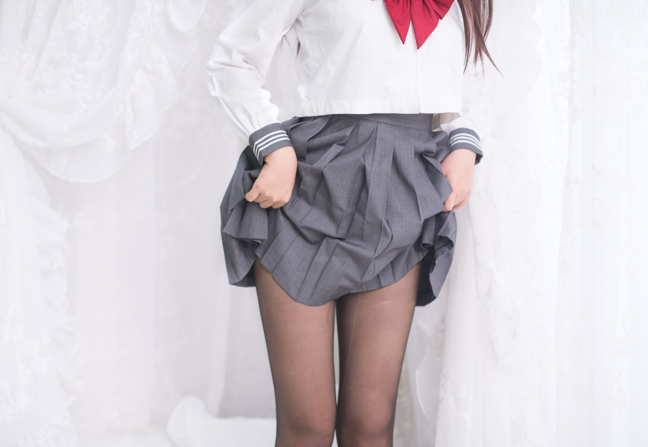 萌系小姐姐-白烨- - 黑丝制服少女-图34