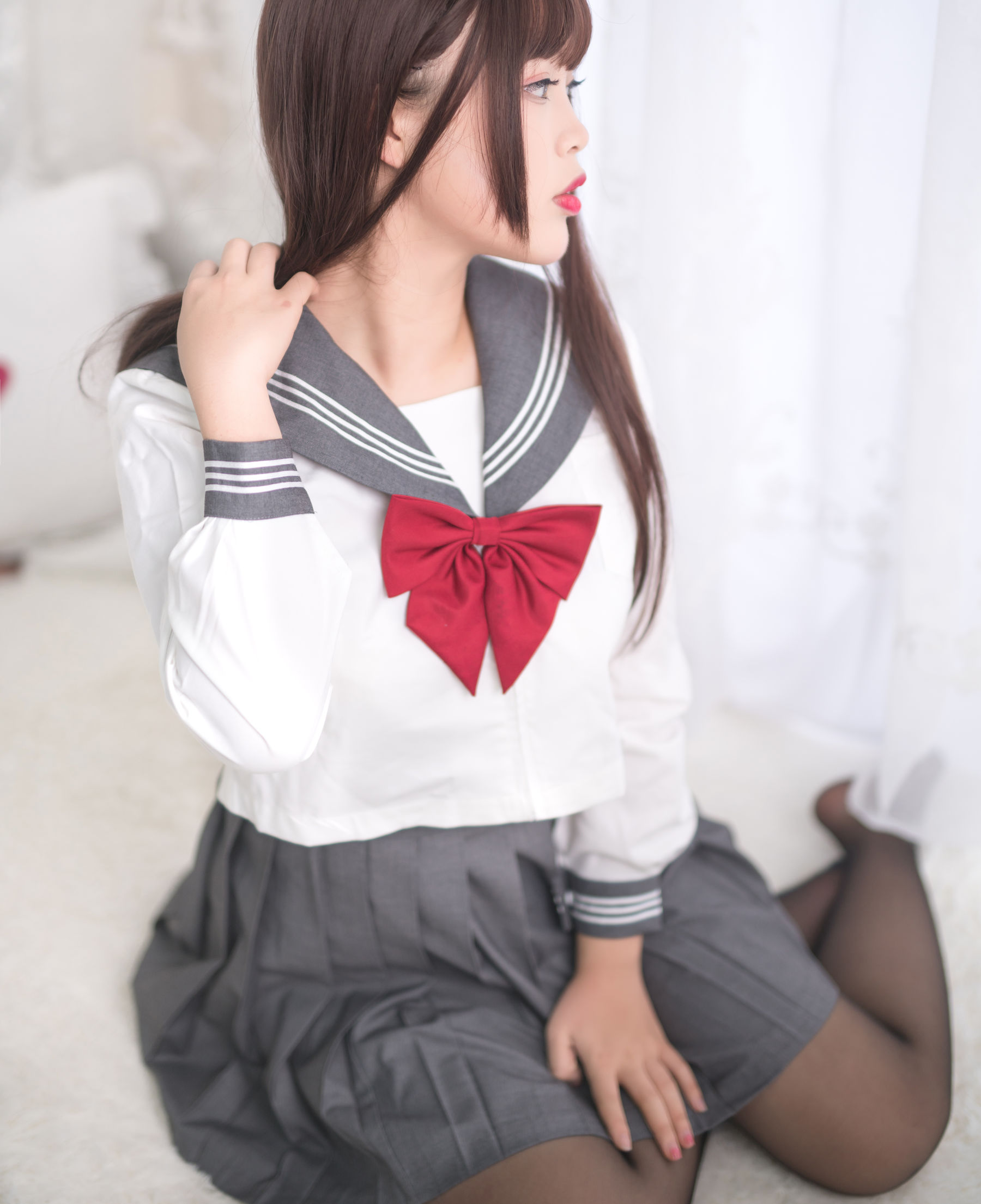 萌系小姐姐-白烨- - 黑丝制服少女-图7