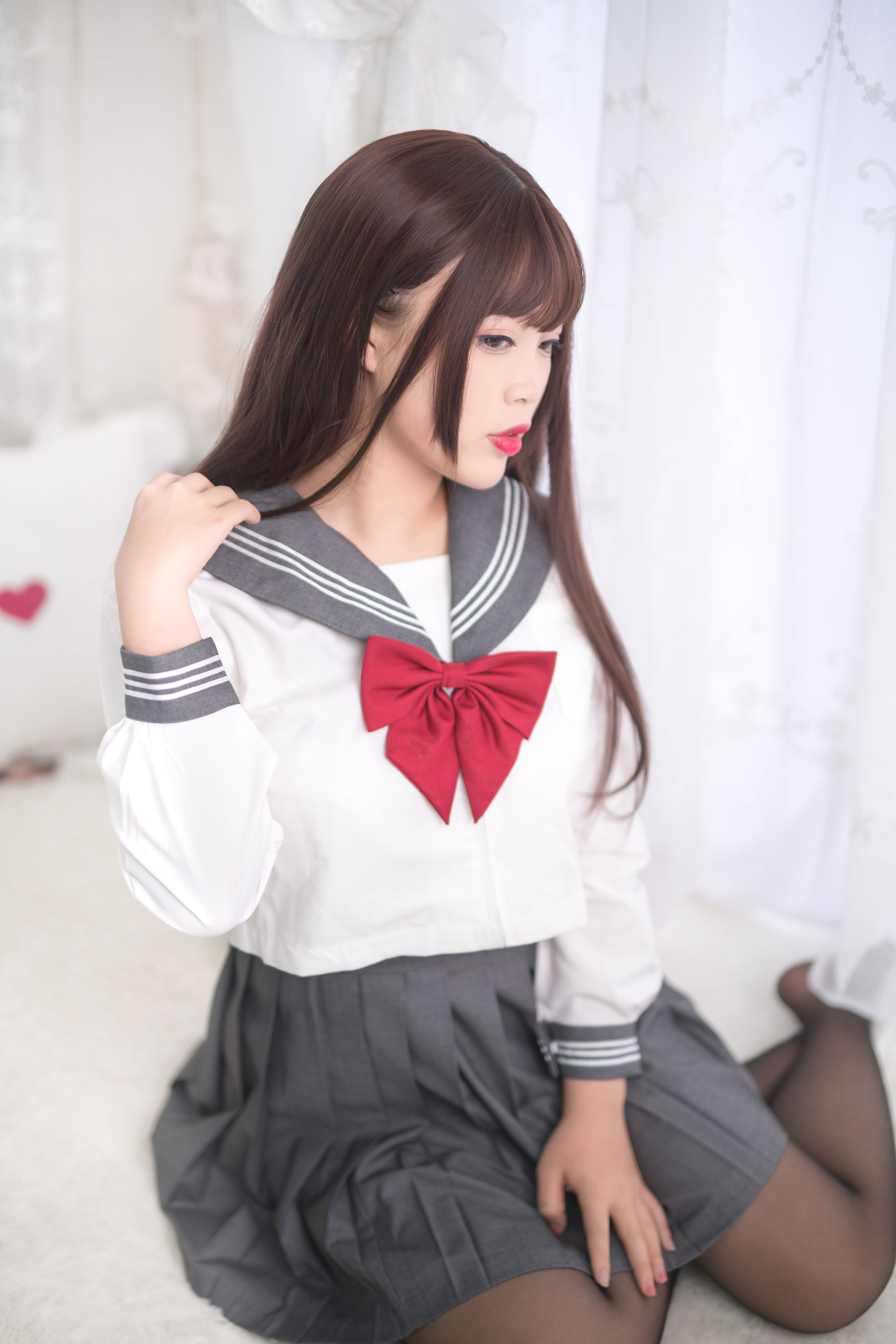 萌系小姐姐-白烨- - 黑丝制服少女-图8