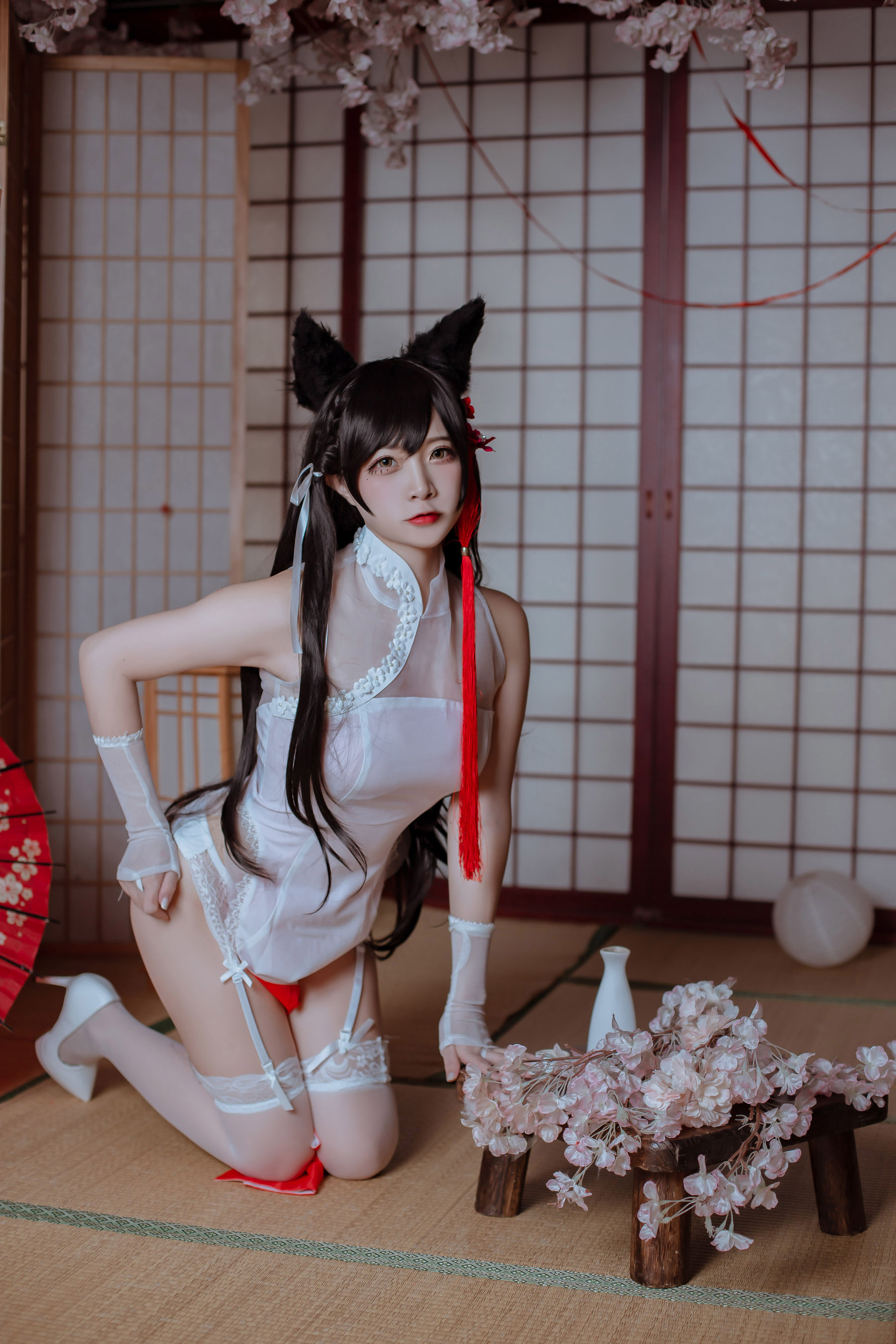 人气Coser二佐Nisa - 犬之眷之碧蓝爱宕 旗袍-图1