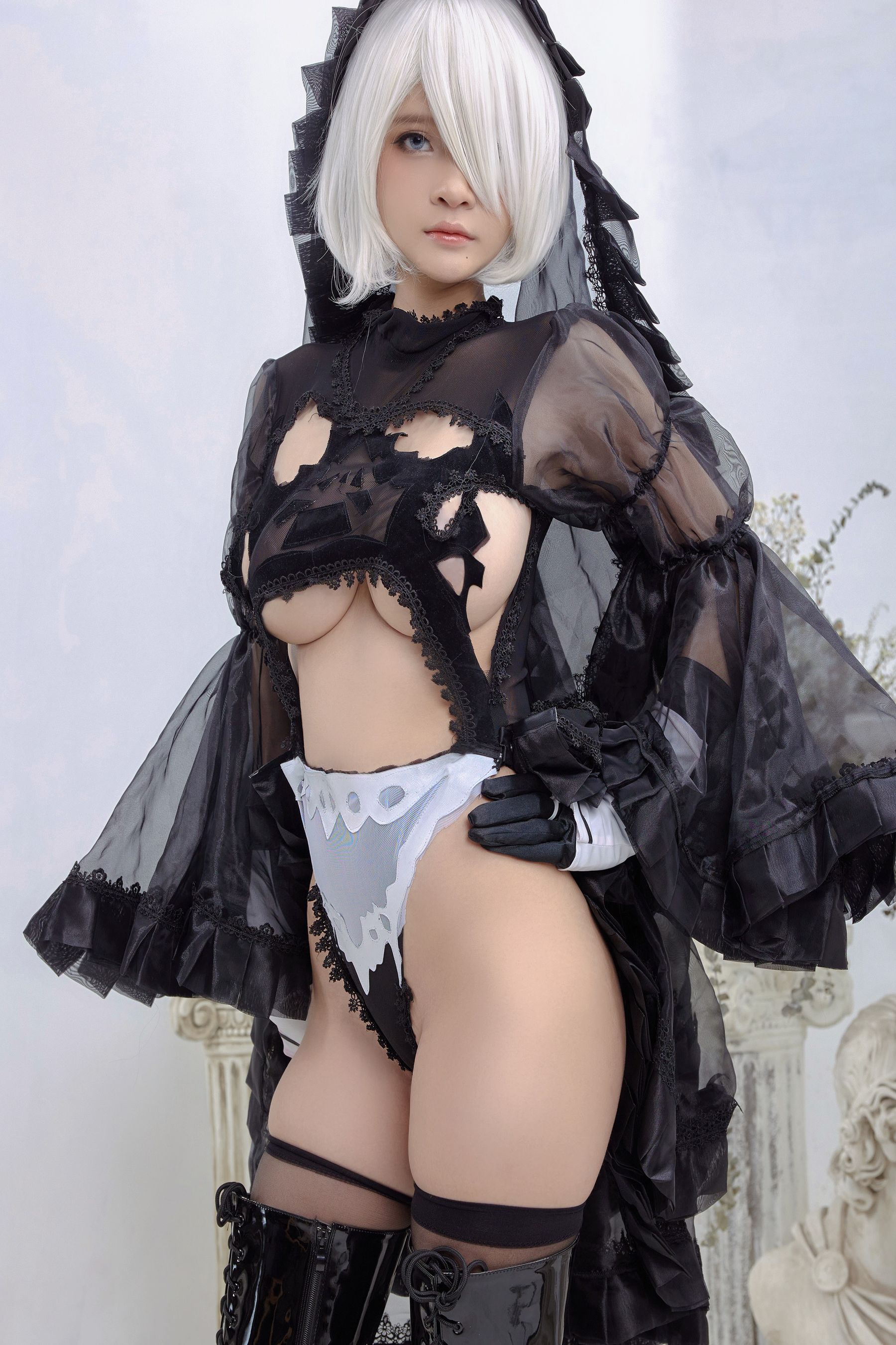 Azami福利 - 2B Black Dress-图5