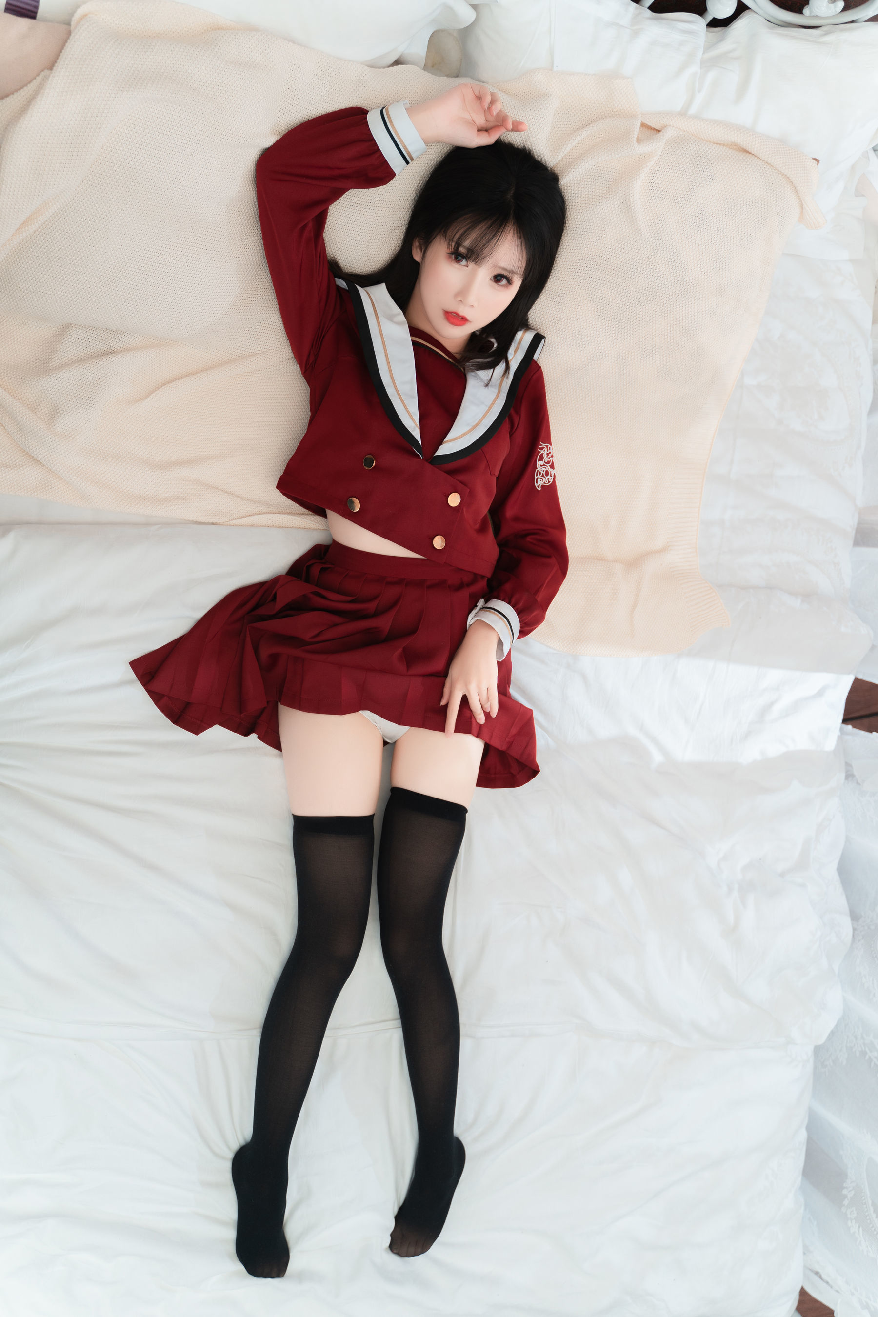 可爱人气Coser面饼仙儿 - 红色JK-图1