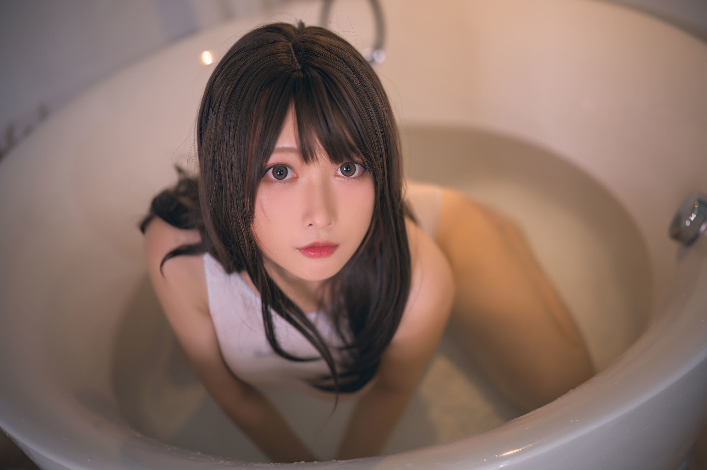高颜值coser念念_D - 白色竞泳-图12
