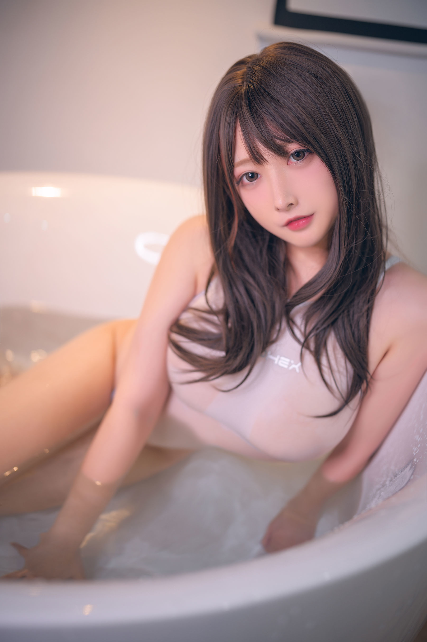 高颜值coser念念_D - 白色竞泳-图17