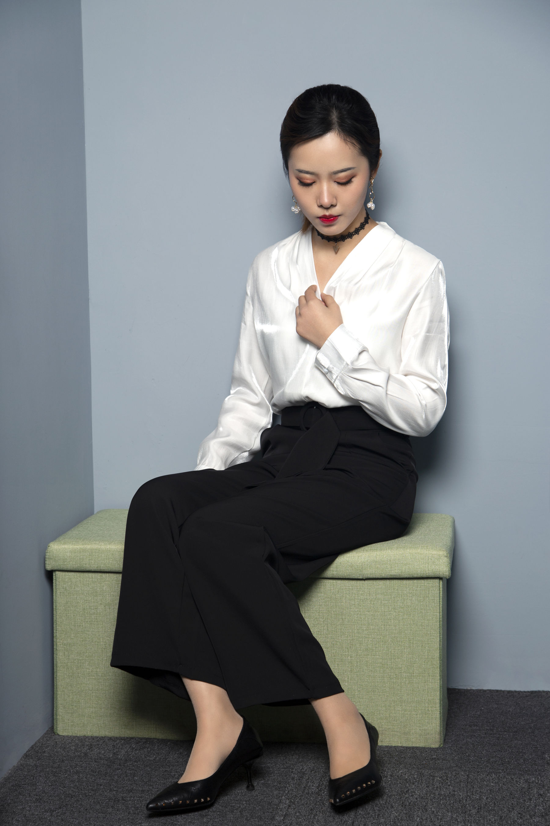 NO.033 晨静 阔腿裤小皮鞋，今日OL通勤-图3