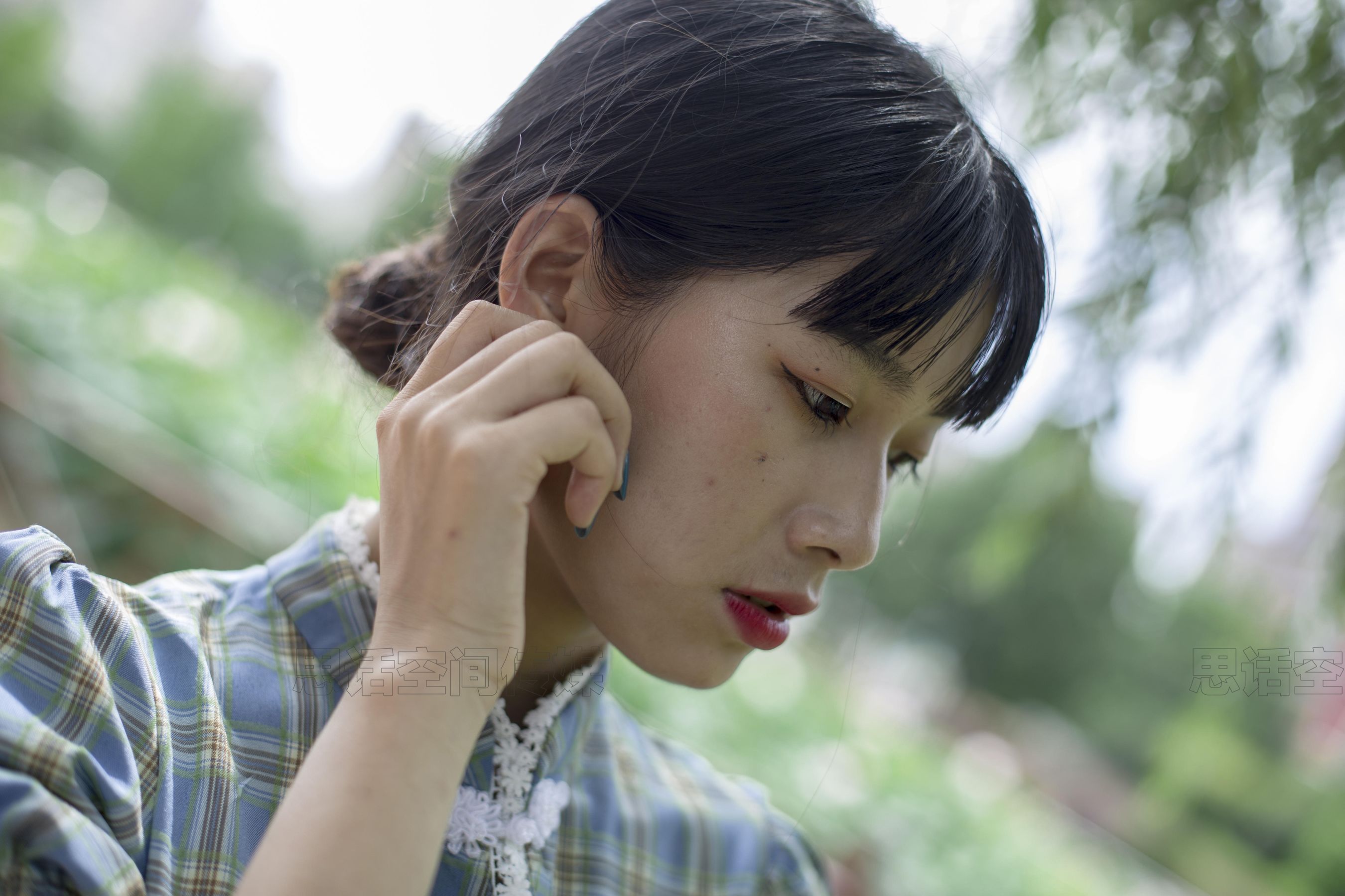 SH173 诗诗 旗袍肉丝女孩逛公园-图38