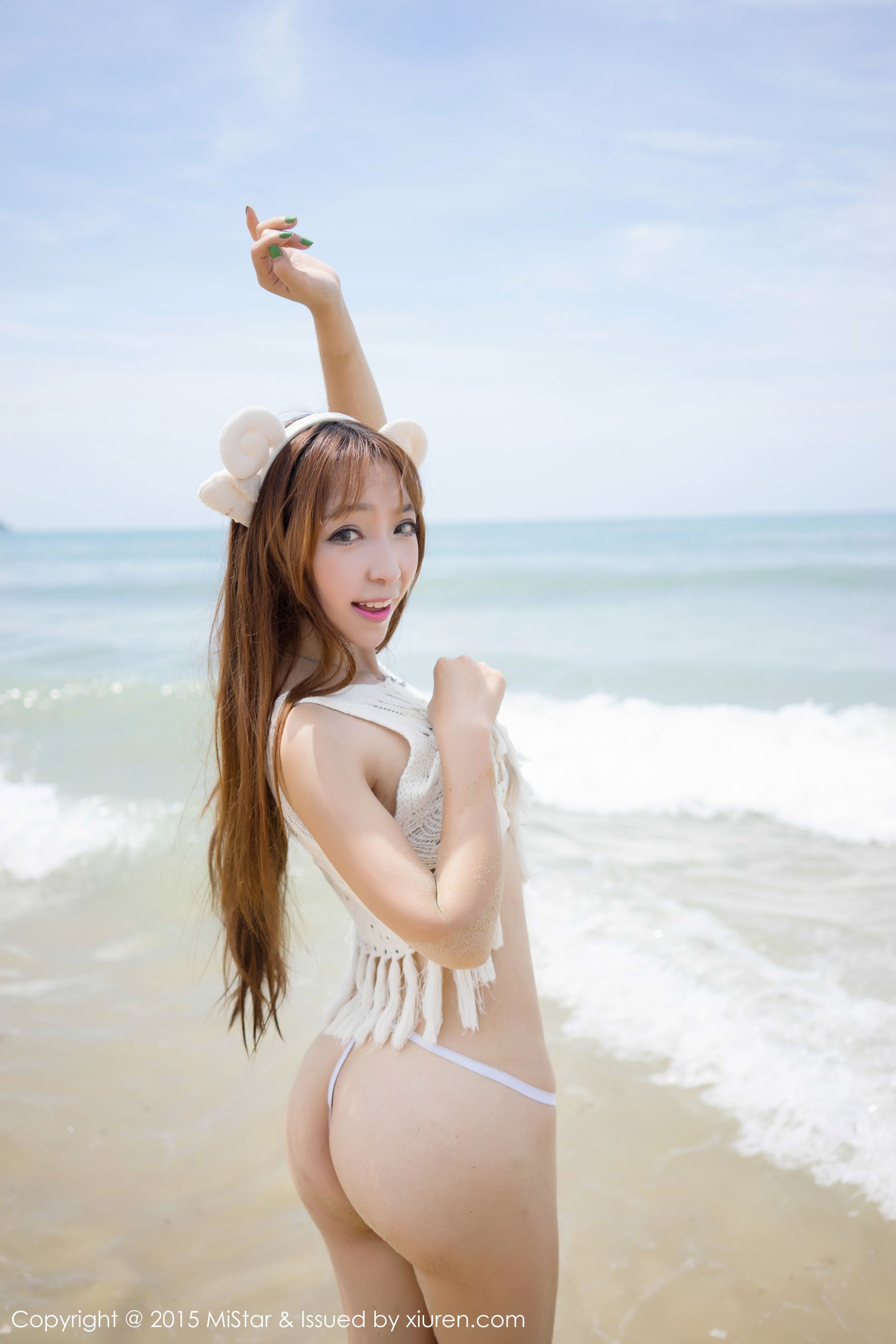 黄歆苑《三亚旅拍》花边比基尼+海滩系列  Vol.015-图56