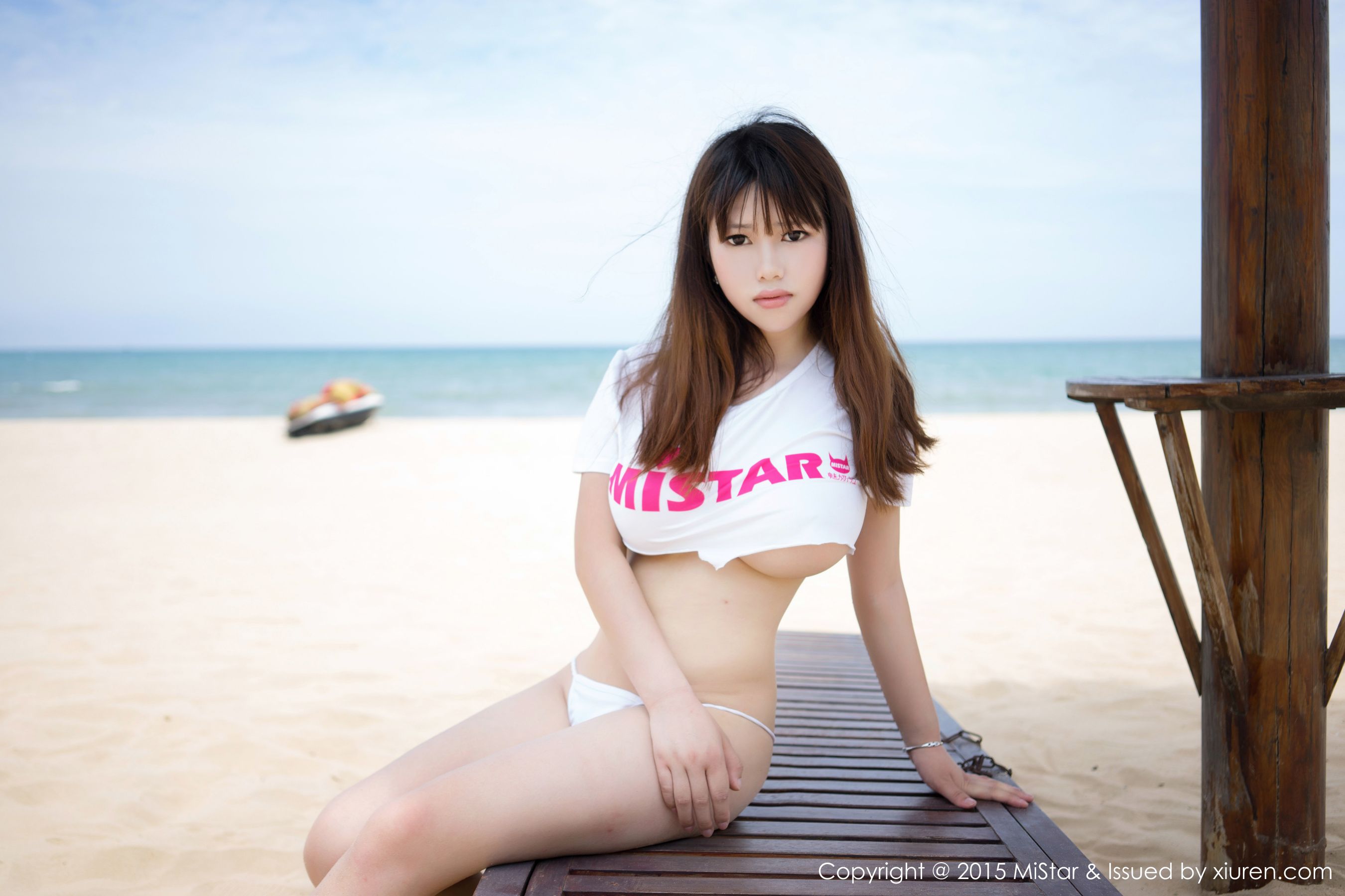 瑞莎Trista《透视蕾丝+T恤湿身》  Vol.024-图56