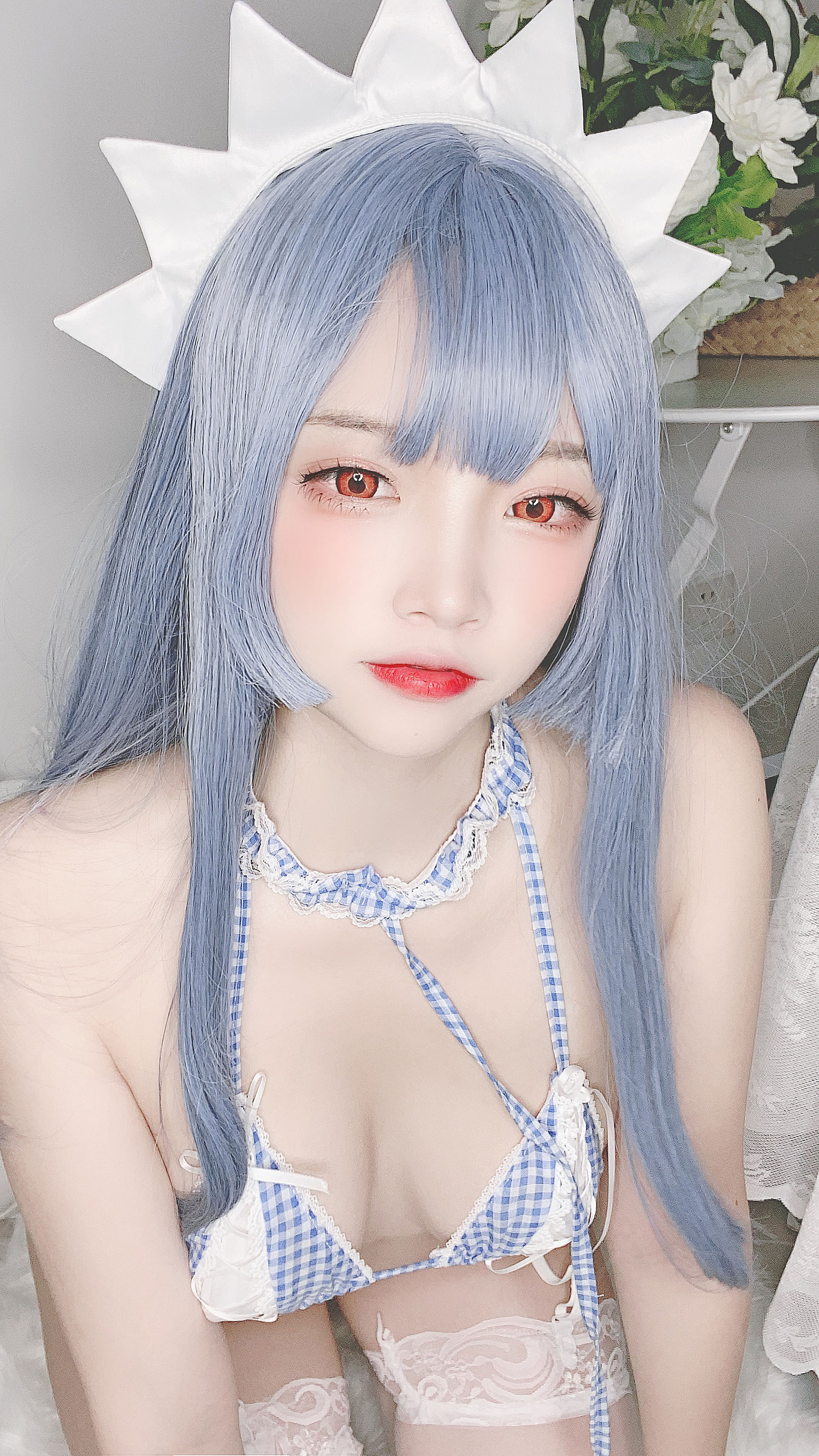 人气Coser二佐Nisa - 蓝格比基尼女仆-图29