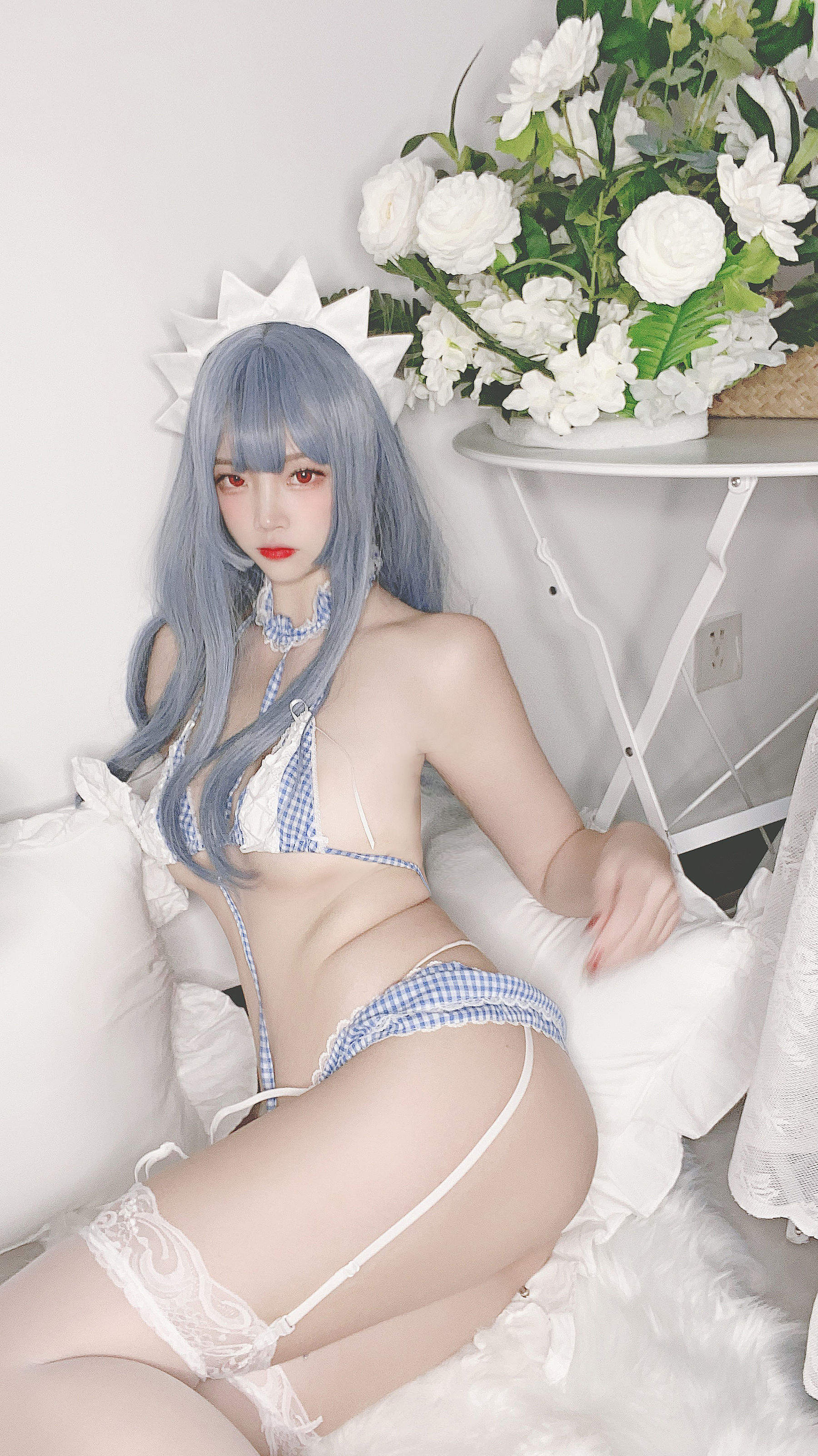 人气Coser二佐Nisa - 蓝格比基尼女仆-图30