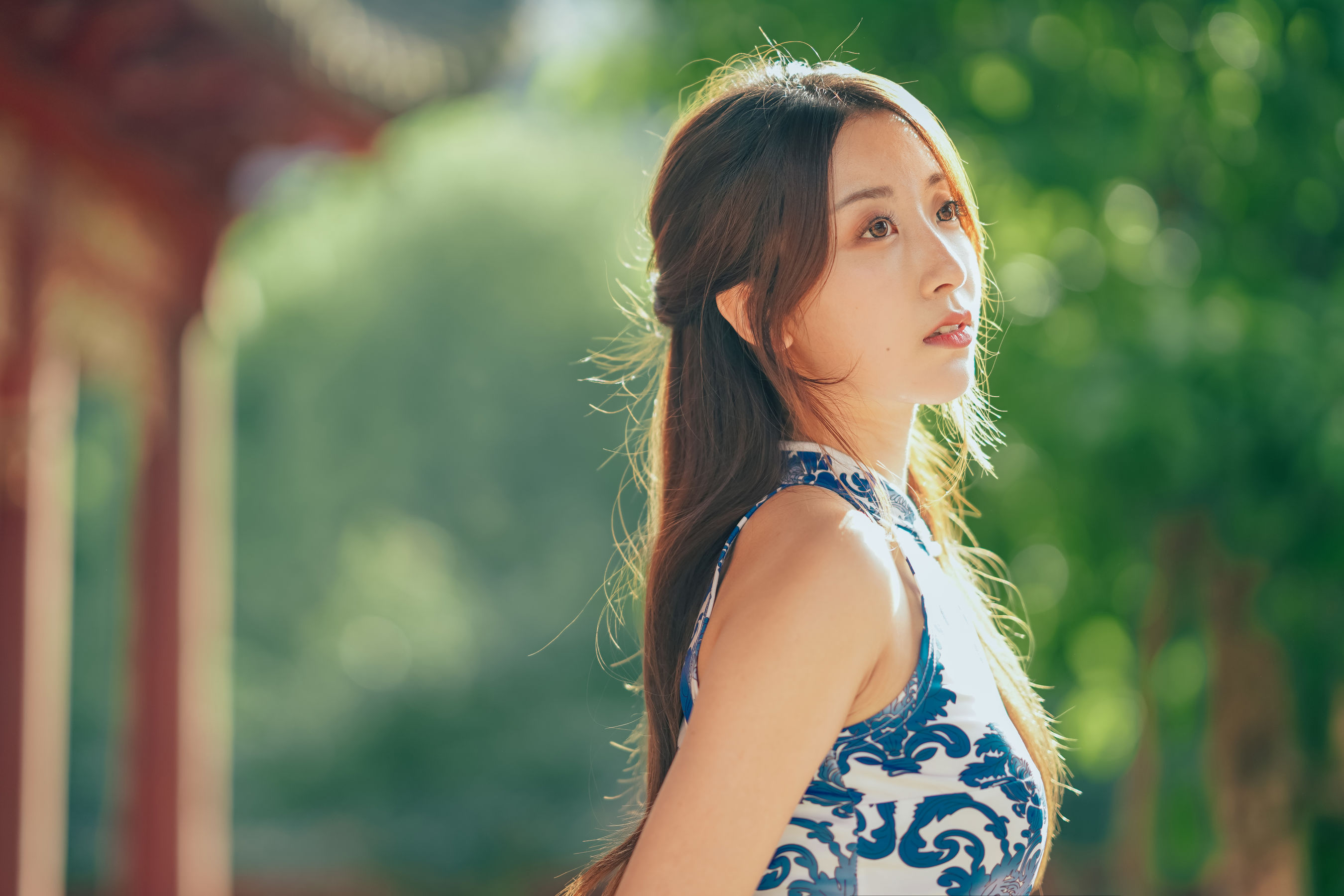 人气Coser黑川 - 青花旗袍-图21