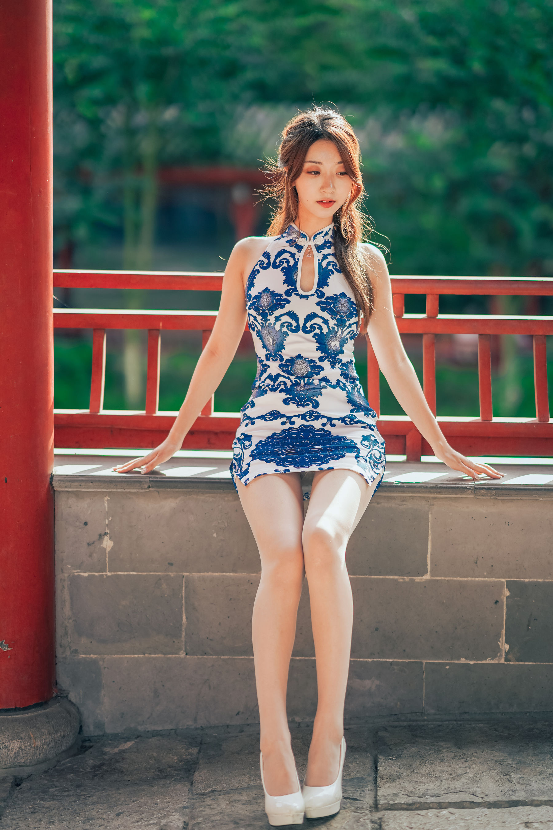 人气Coser黑川 - 青花旗袍-图23