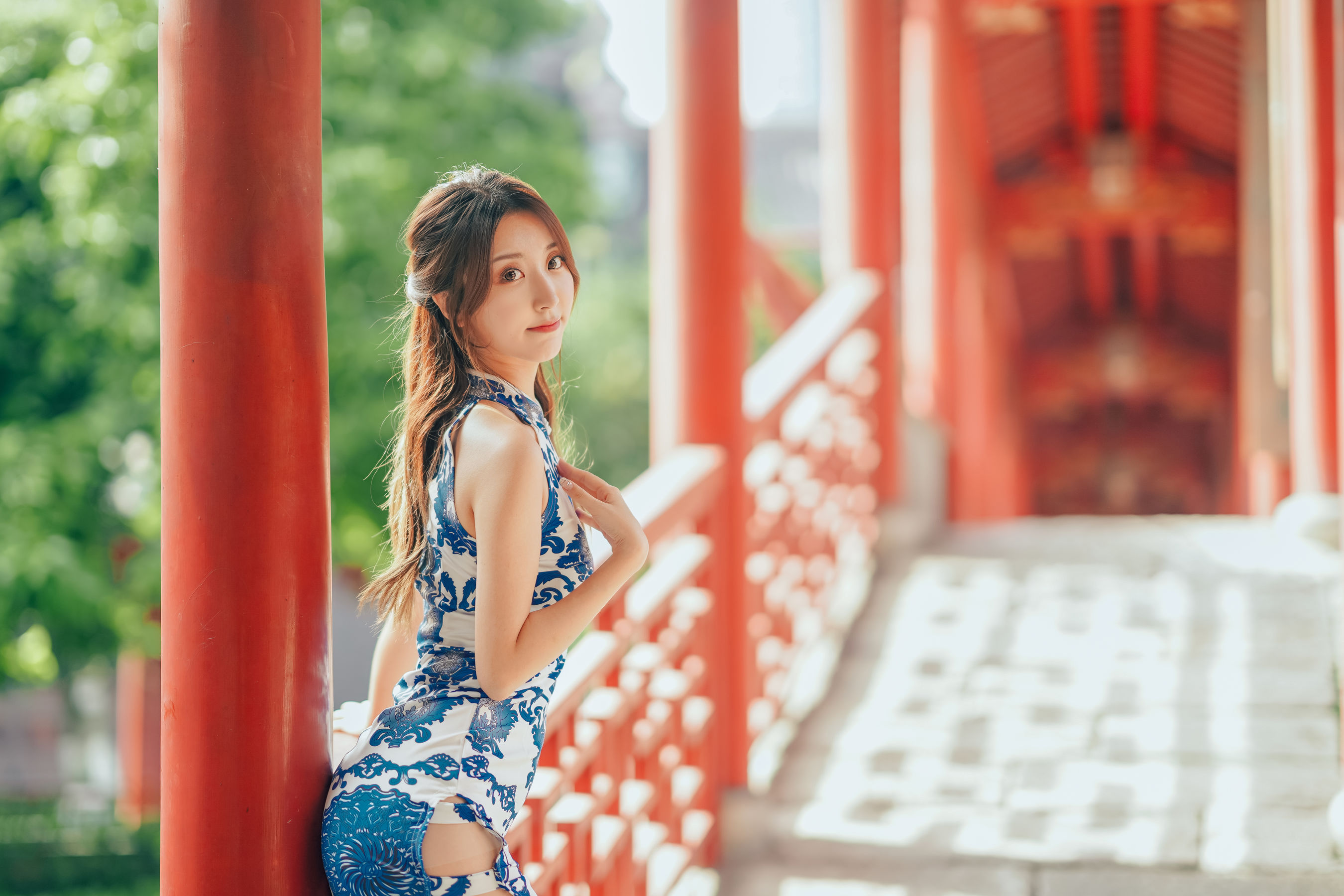 人气Coser黑川 - 青花旗袍-图7