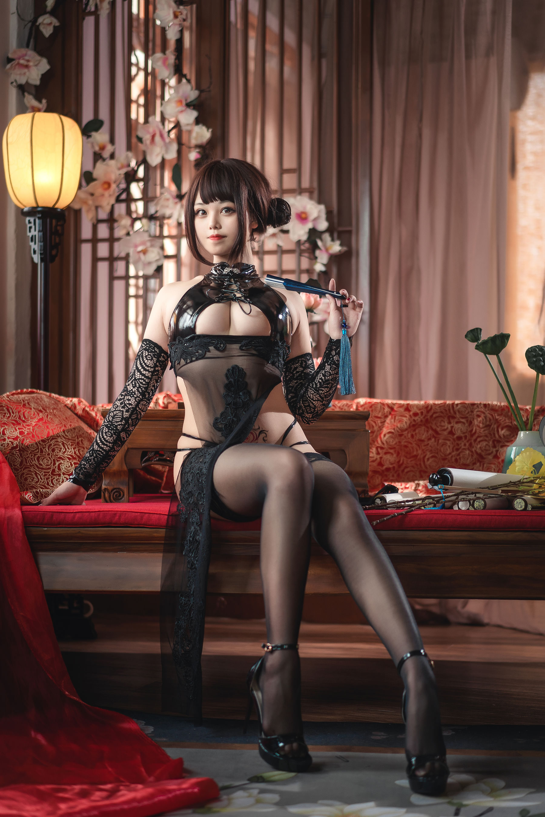萌系小姐姐蜜汁猫裘 - 绝代风华 旗袍-图0