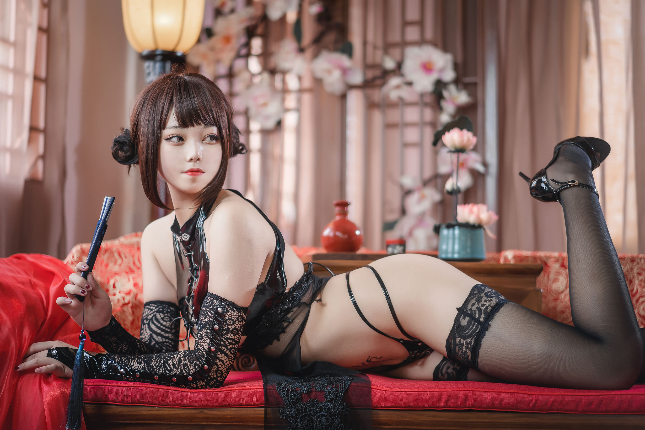 萌系小姐姐蜜汁猫裘 - 绝代风华 旗袍-图9