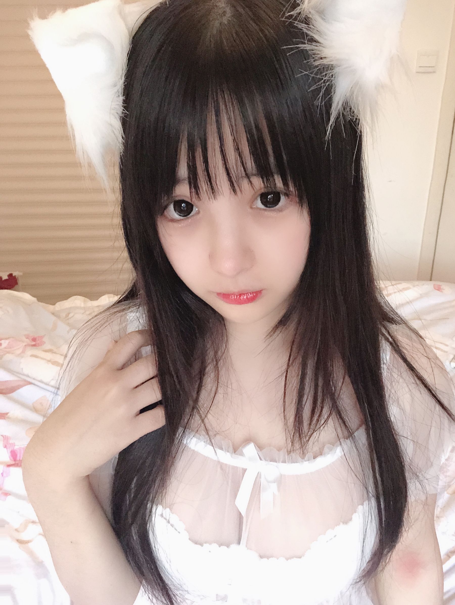桜井宁宁 - 小白猫 蕾丝内衣-图14