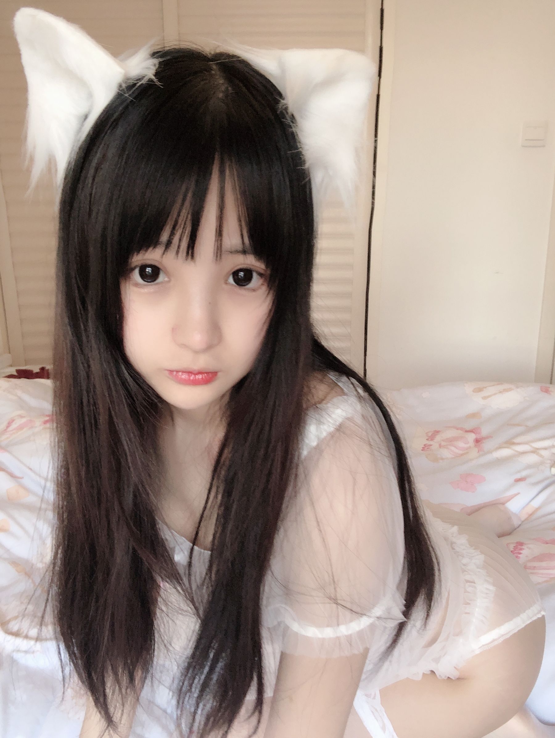 桜井宁宁 - 小白猫 蕾丝内衣-图28