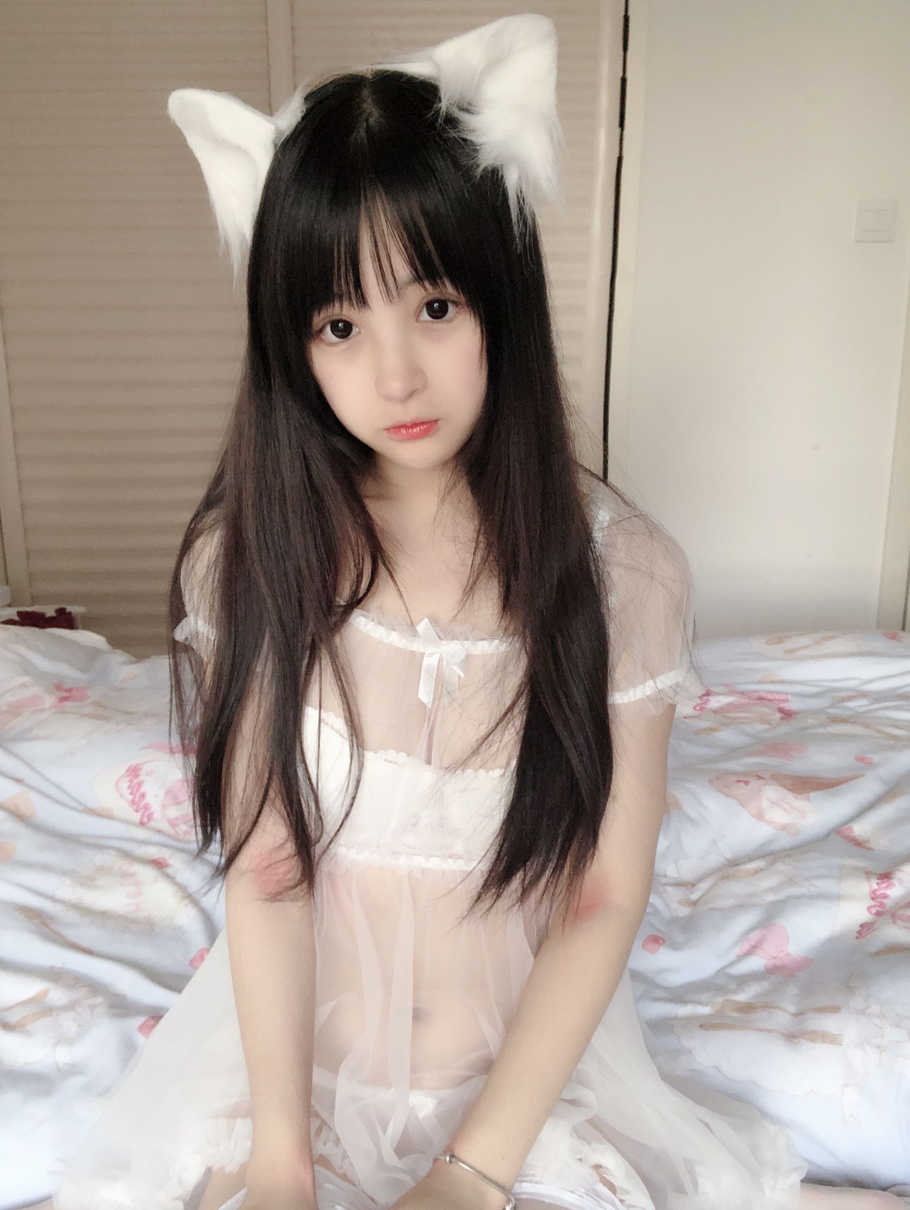 桜井宁宁 - 小白猫 蕾丝内衣-图2